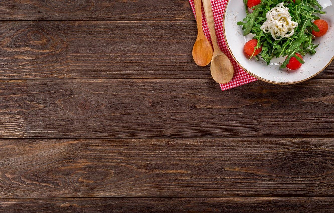 1332x850 Wallpaper greens, tomatoes, sauce, salad, spoon, cherry