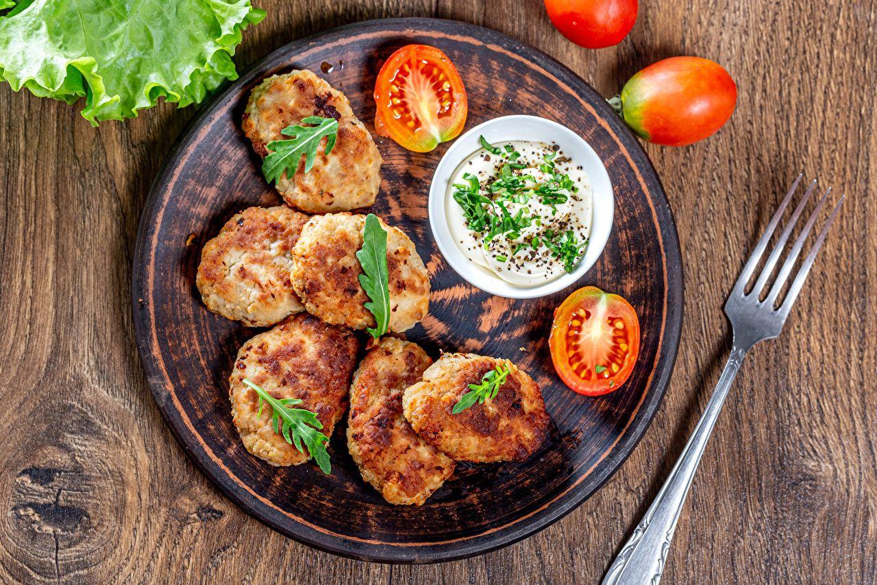 1280x853 Desktop Wallpaper mayo Frikadeller Tomatoes Food Fork Plate