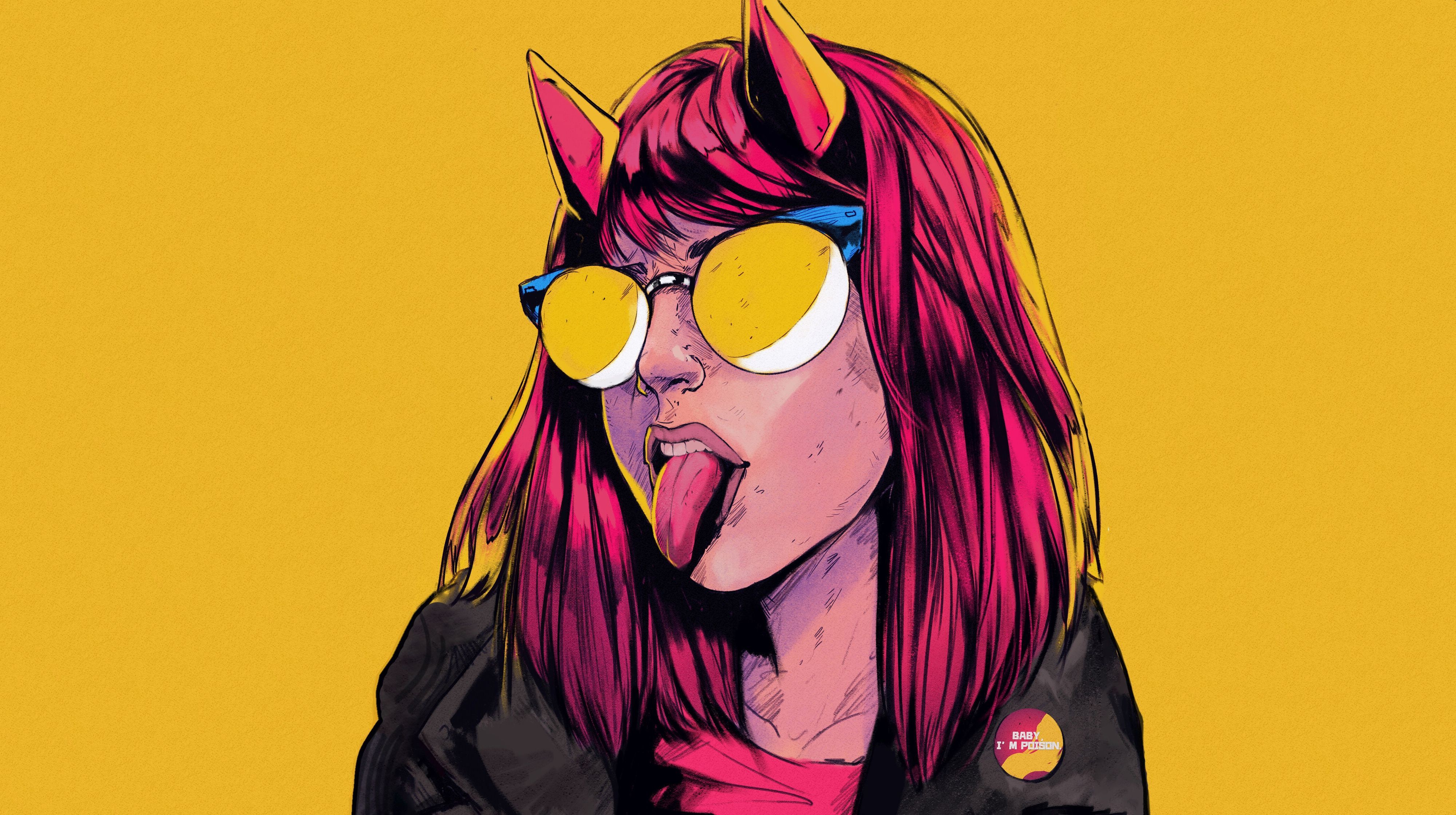 4000x2240 Gir Tongue Out Facet 4k Wallpaper, HD Artist Wallpaper, 4k Wallpaper, Image, Background, Photos and Picture