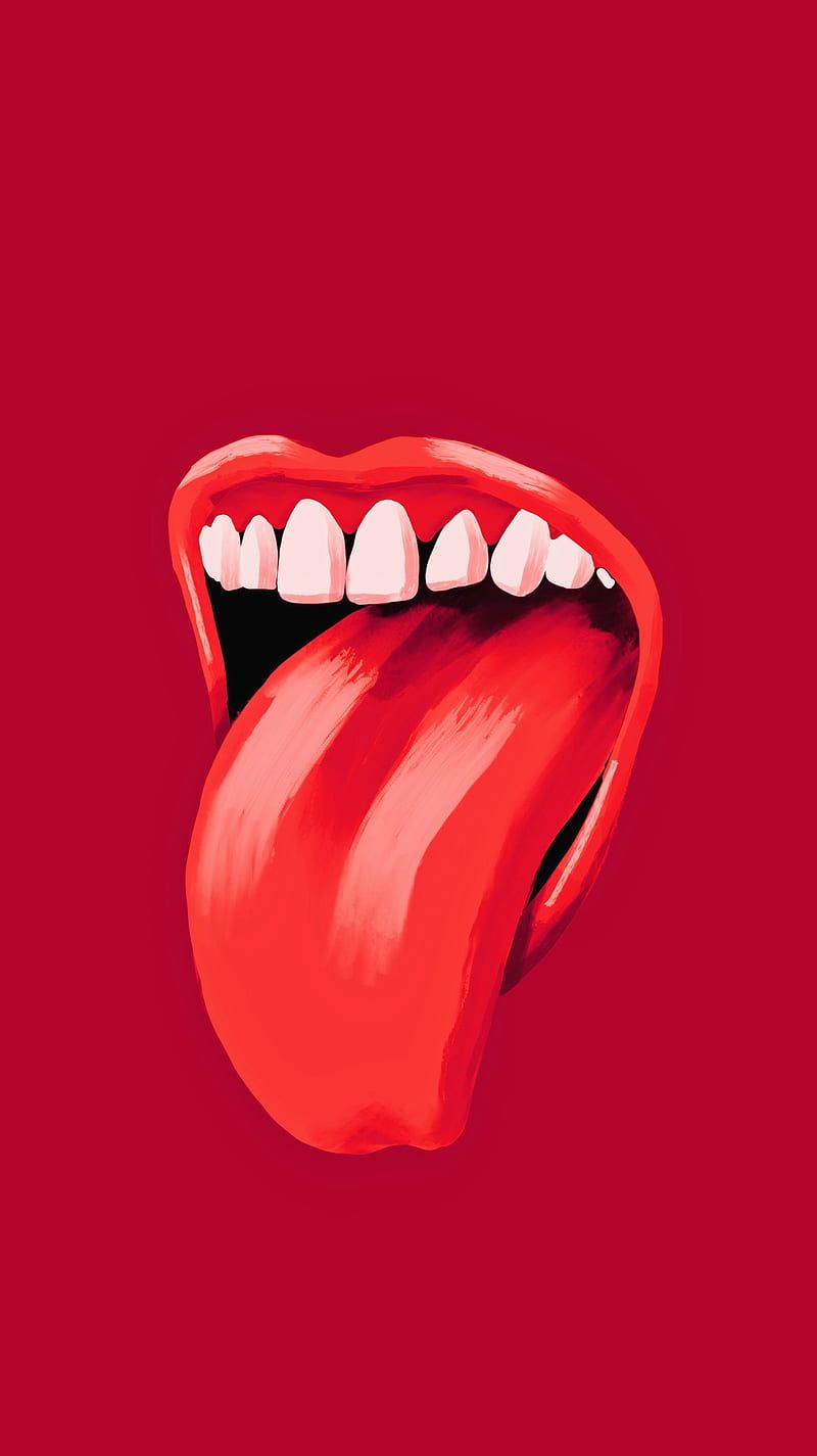 800x1425 HD licking mouth wallpaper