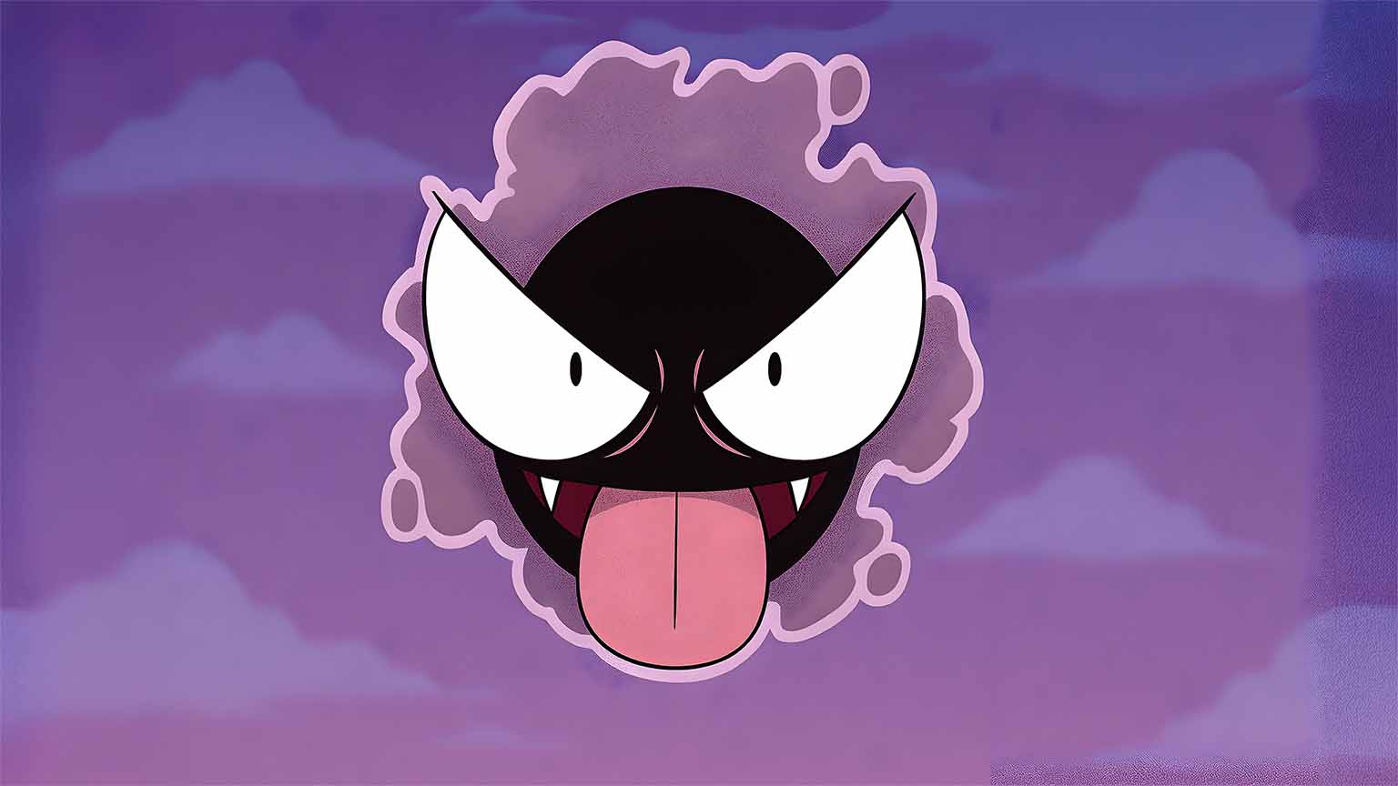 1536x864 Gastly Tongue Out Desktop Wallpaper 4k Wallpaper