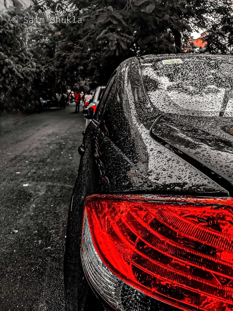 800x1067 Car, auto, black, colour pop, dark theme, drops, light, nature, rain, water drops, HD phone wallpaper