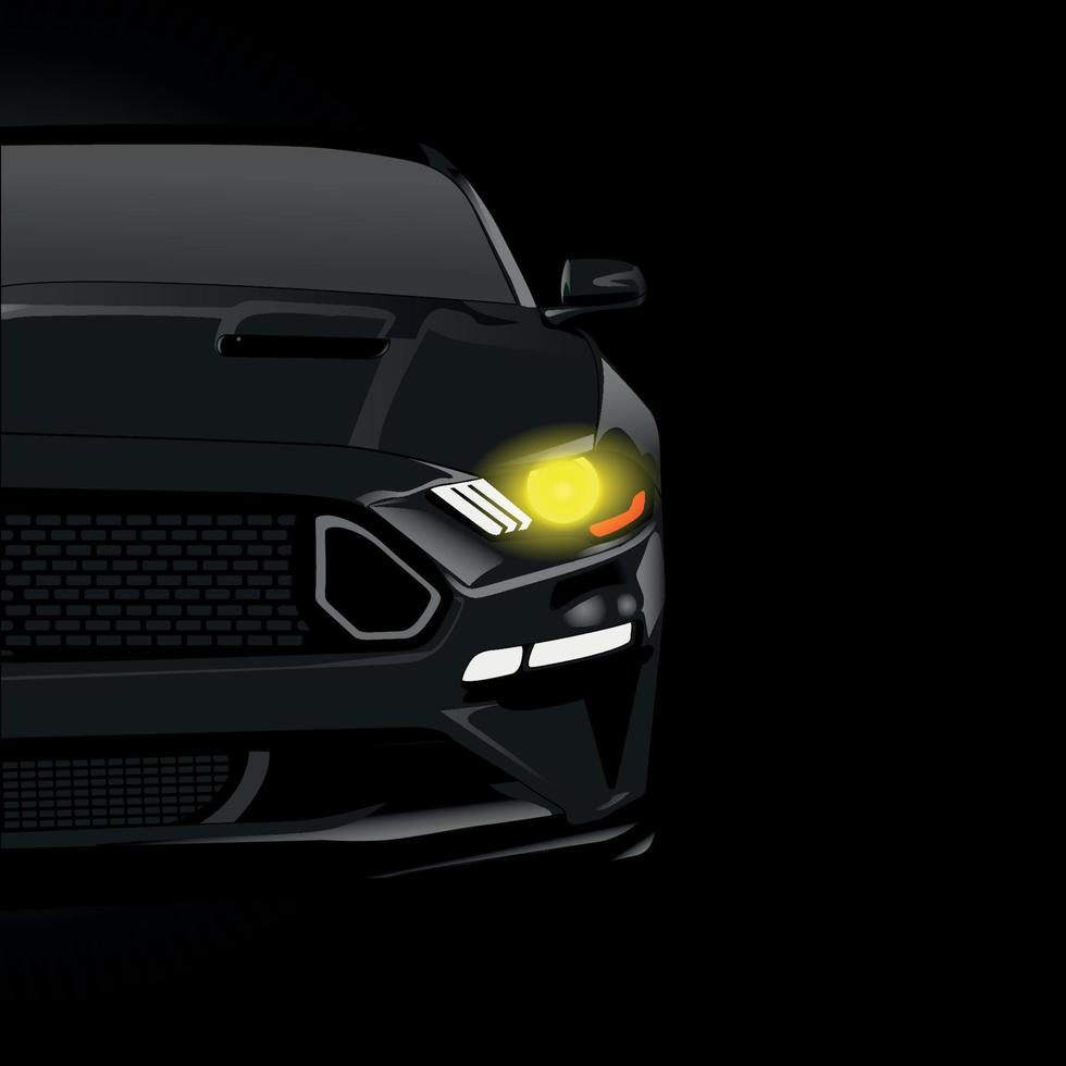980x980 Luxury Sedan Car Illustration With Dark Theme