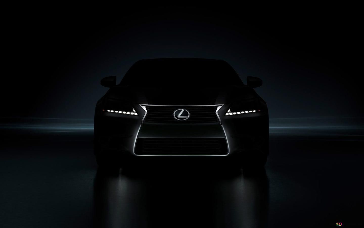 1440x900 Lexus with headlights on in the dark HD wallpaper download