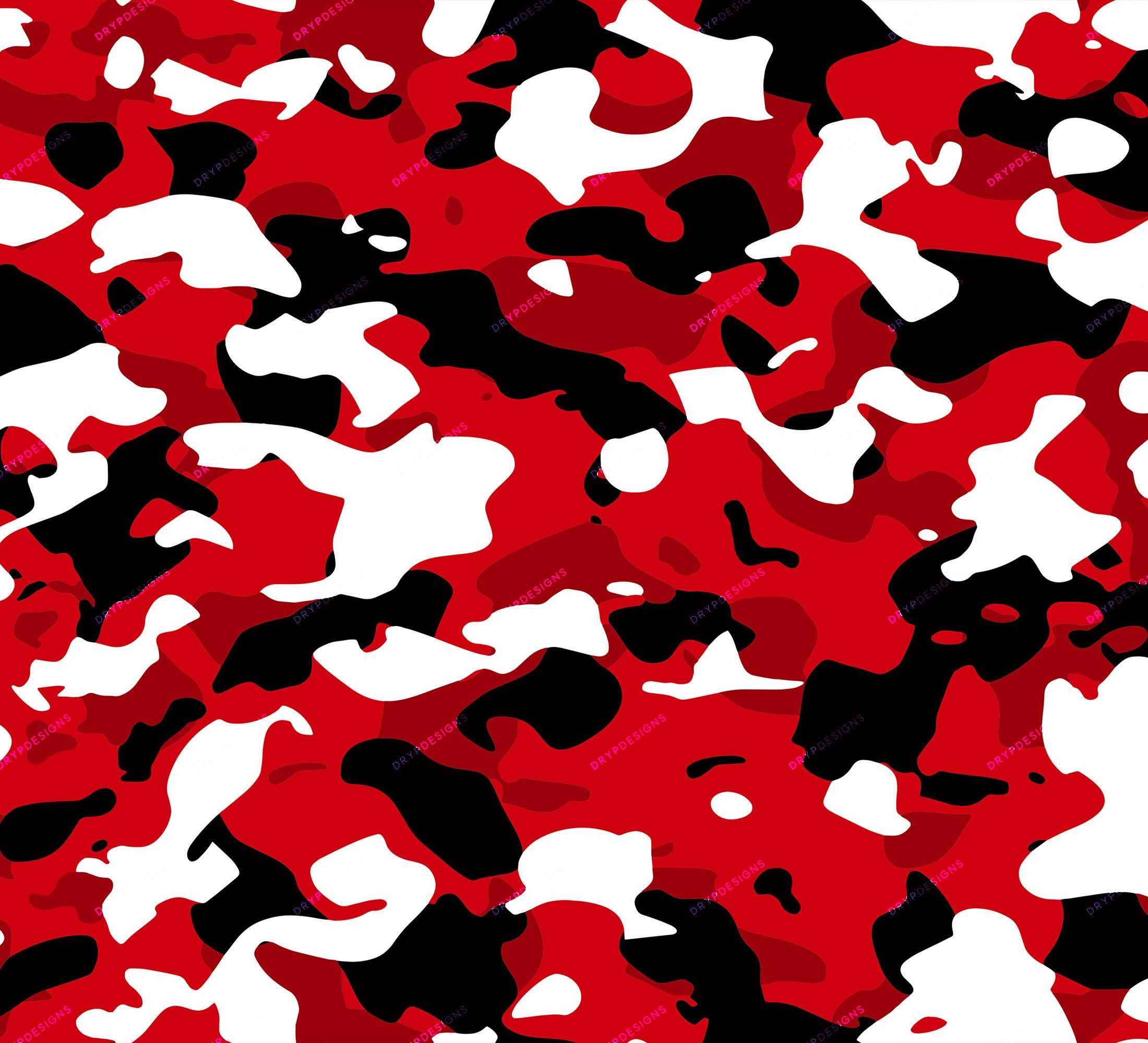 2200x2000 Red Camo Seamless Background Pattern Red Camouflage SVG + PNG Digital Paper Download Files