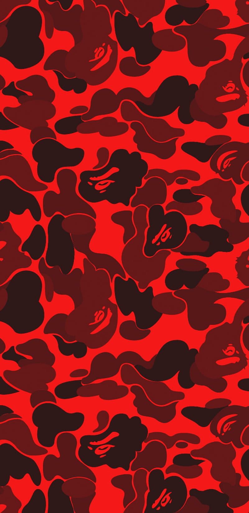 800x1644 HD red camo wallpaper