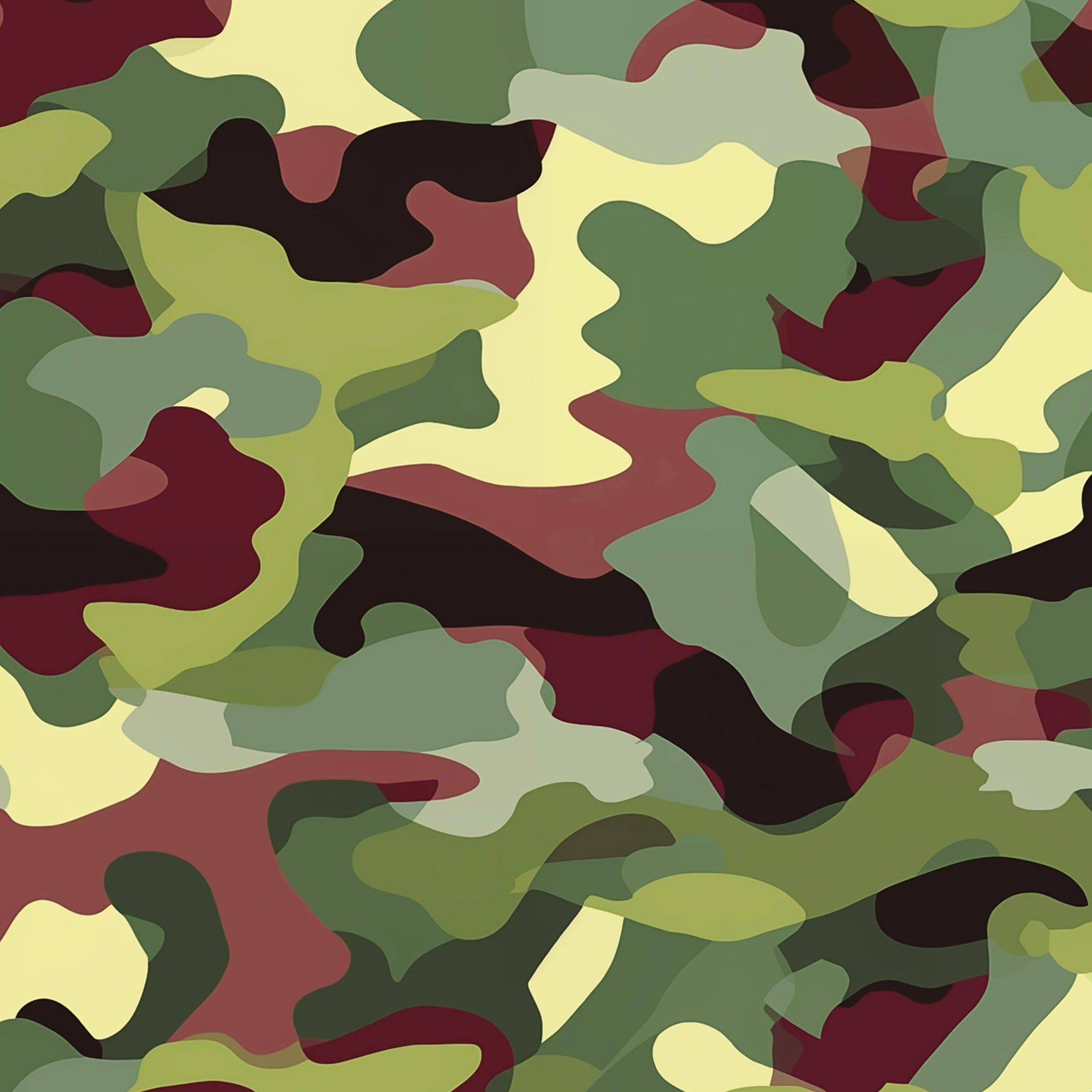 2000x2000 Camouflage Wallpaper in Woodland Multicoloured