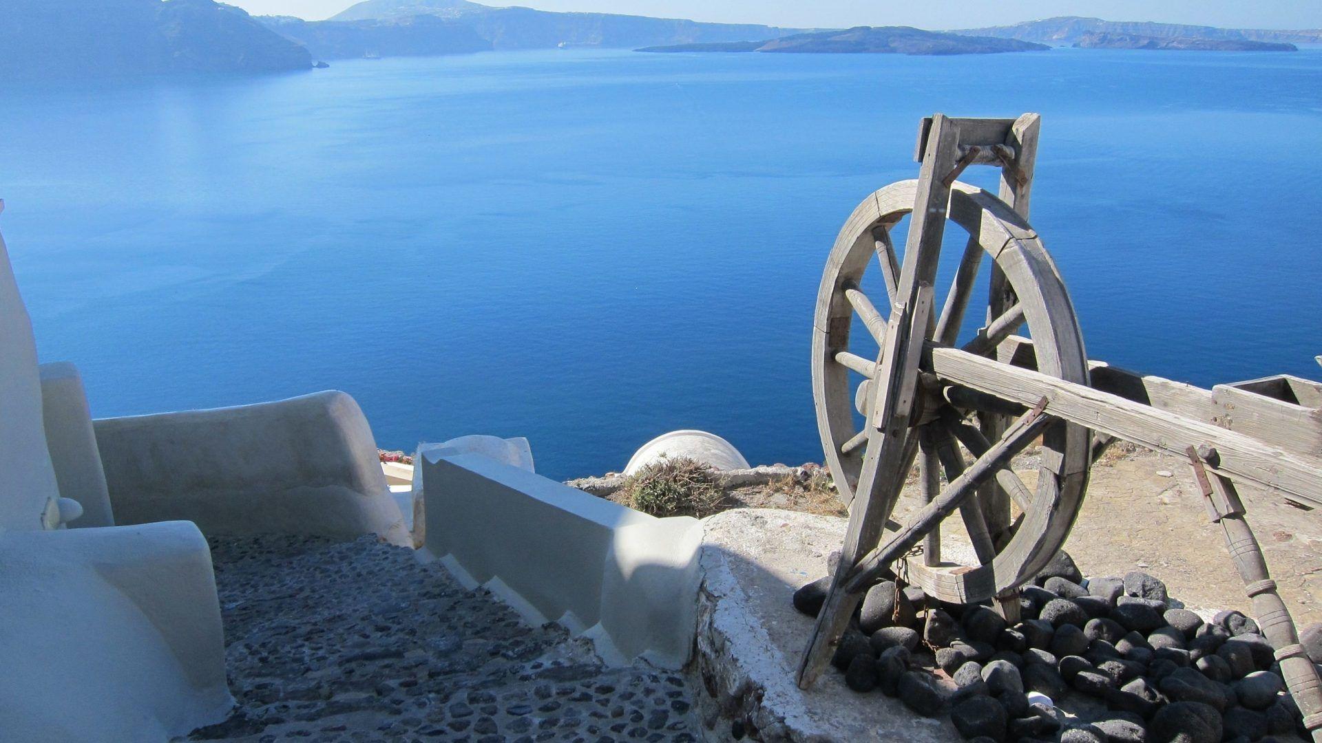 1920x1080 Santorini Tag wallpaper: Santorini Narrow Streets Greece