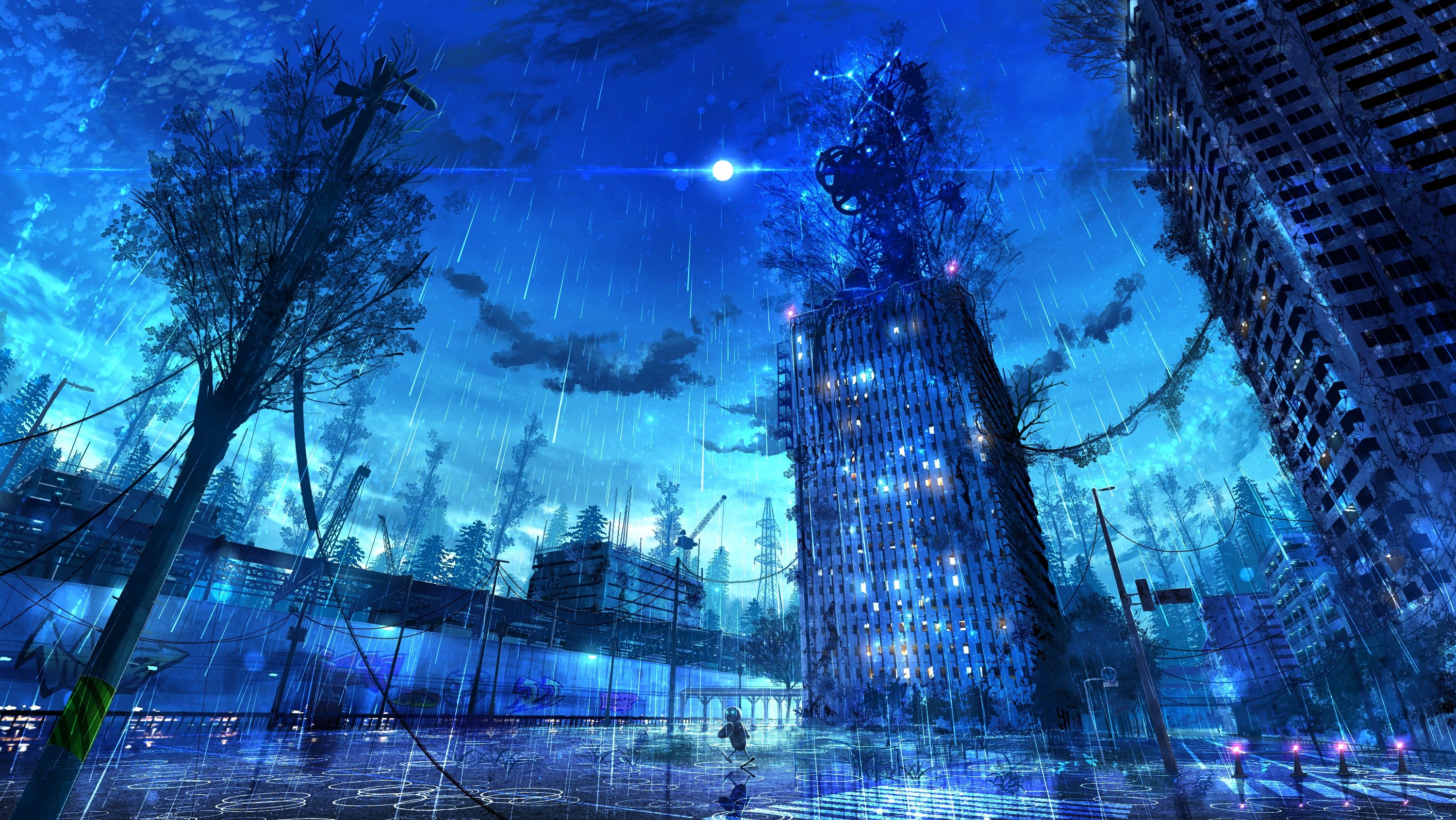 3000x1690 Sci Fi Post Apocalyptic HD, Rain, HD Wallpaper