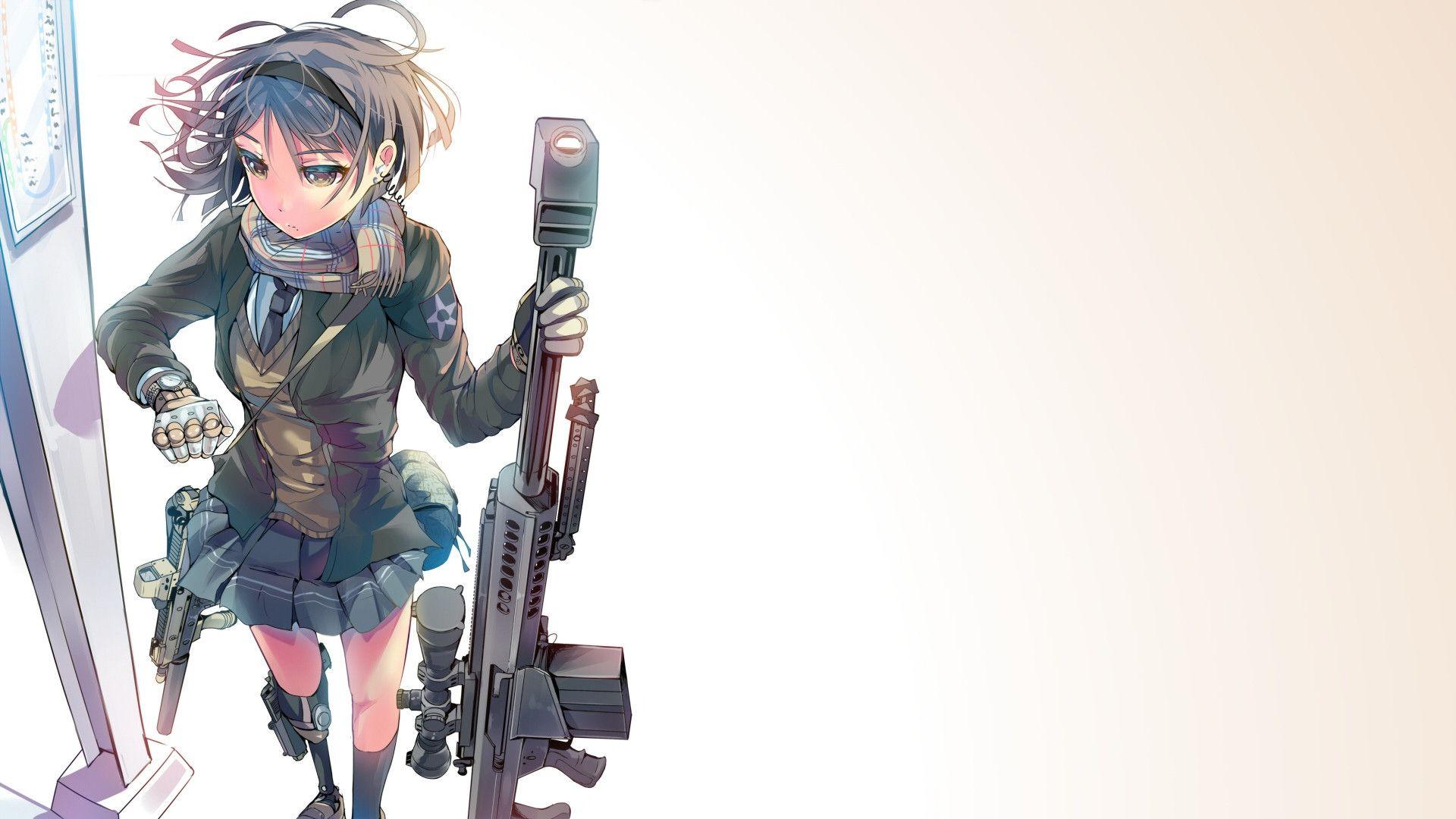 Download Gambar Wallpaper Anime Girl with Gun terbaru 2020