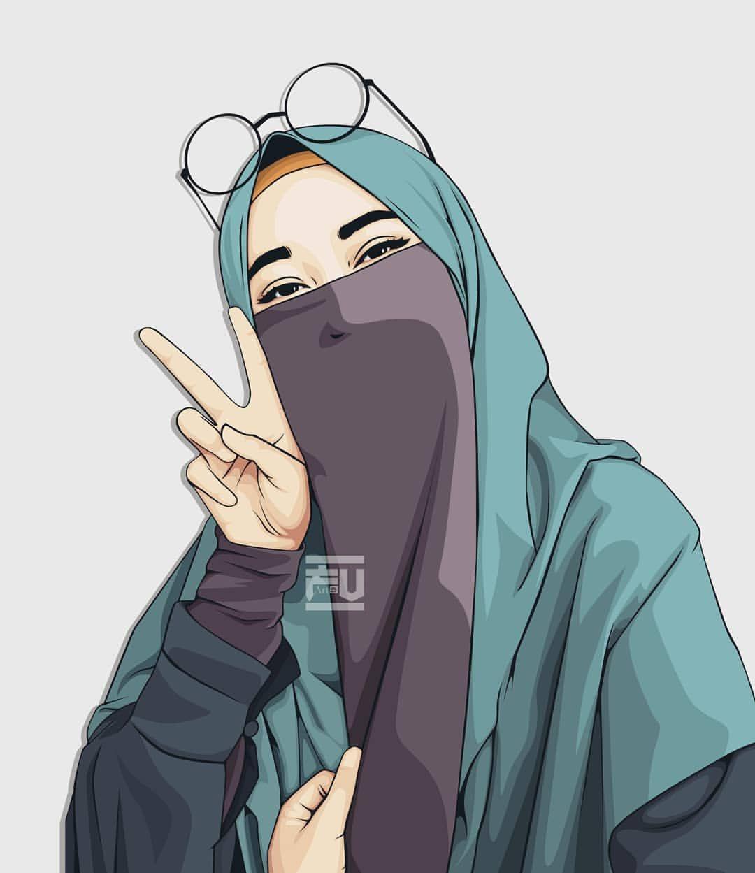 1080x1249 vector #hijab #niqab. Kartun, Animasi, Gambar