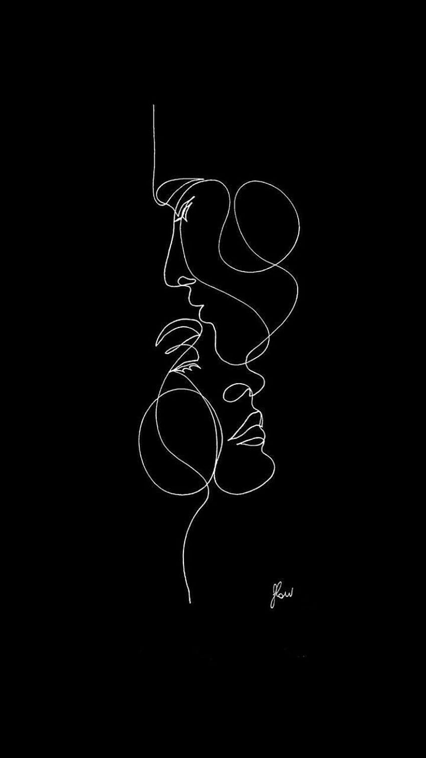 850x1511 Black and White Line Drawing, dark drawing HD phone wallpaper
