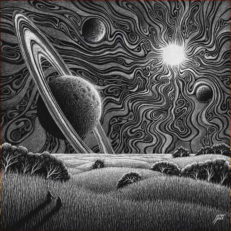 900x900 Black And White Drawings Wallpaper