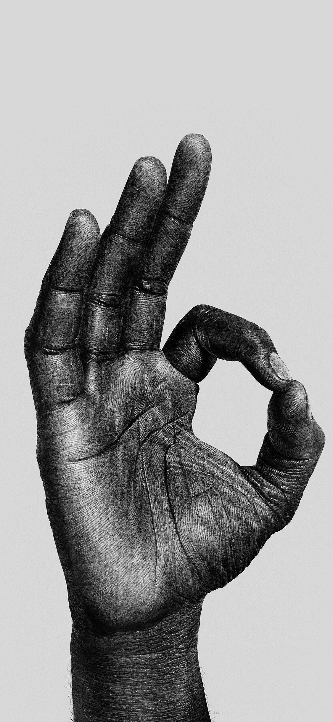 1125x2436 iPhone X wallpaper. okay hand drawing black sketch art dark