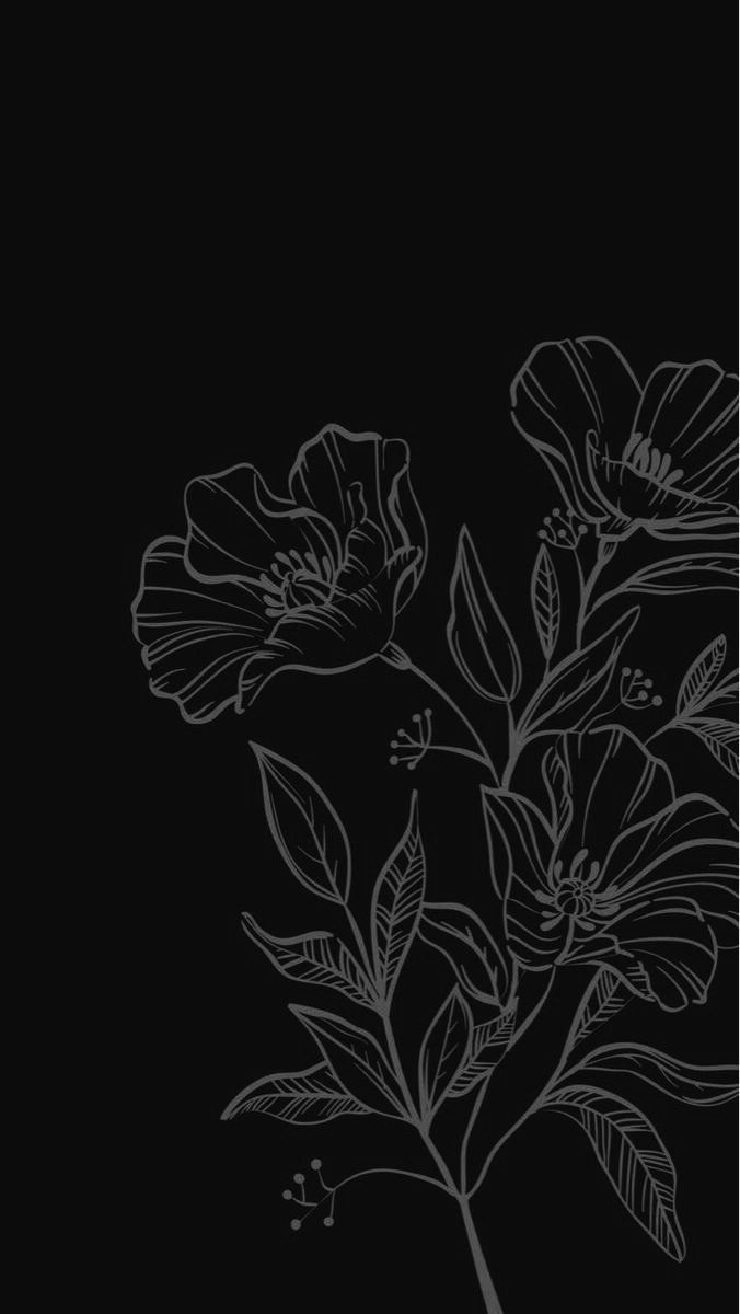 676x1200 Cute Black and White Flower Drawing Wallpaper