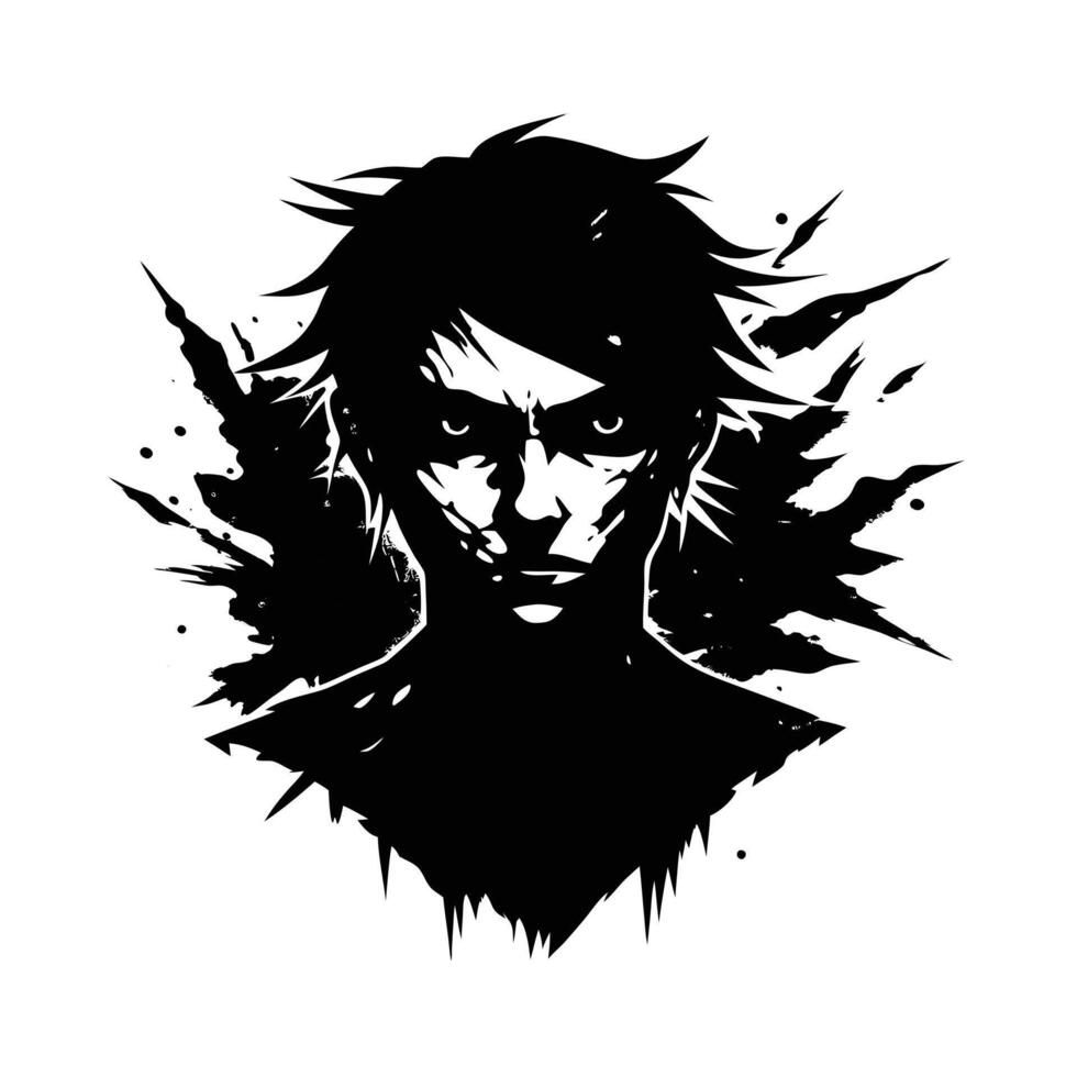 980x980 Dark Art Intense Monochrome Male Portrait Ink Splatter Grunge Style