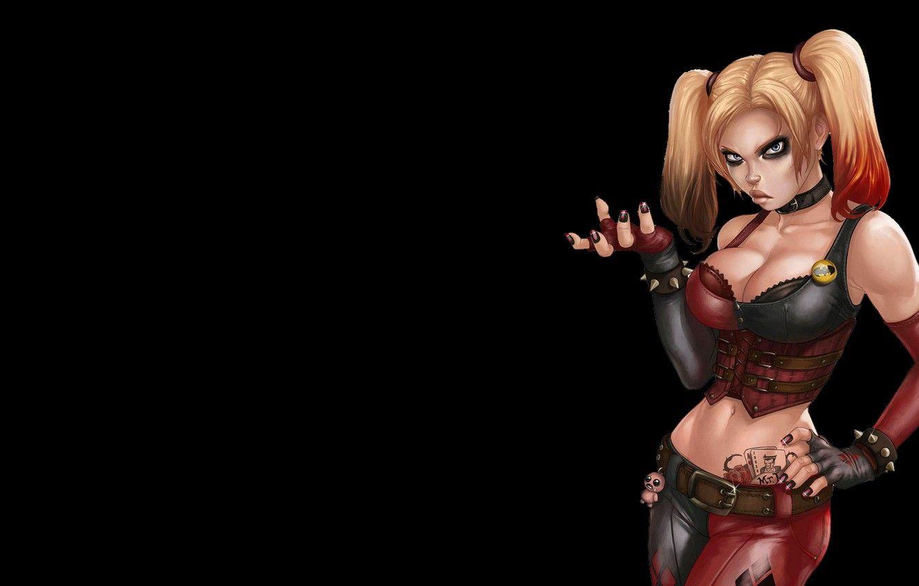 1332x850 Wallpaper Girl, , Batman, Black, Joker, Comics, Harley Quinn