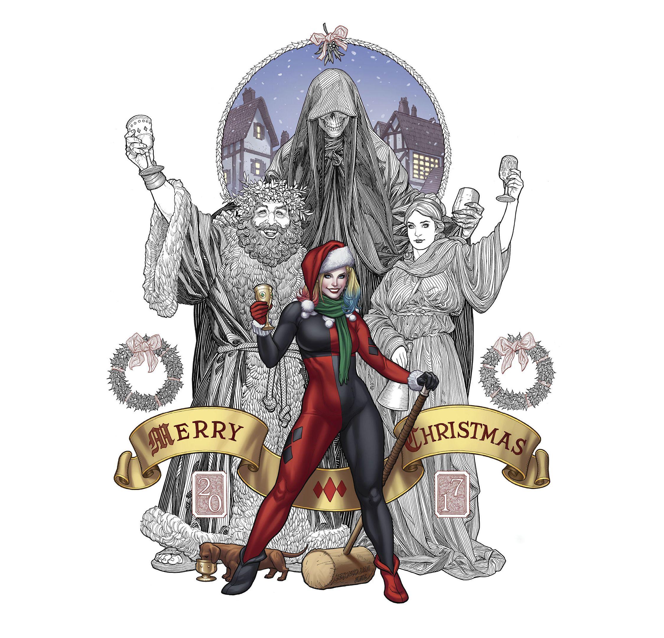 2248x2160 Download 2248x2248 wallpaper dc comics, harley quinn, christmas