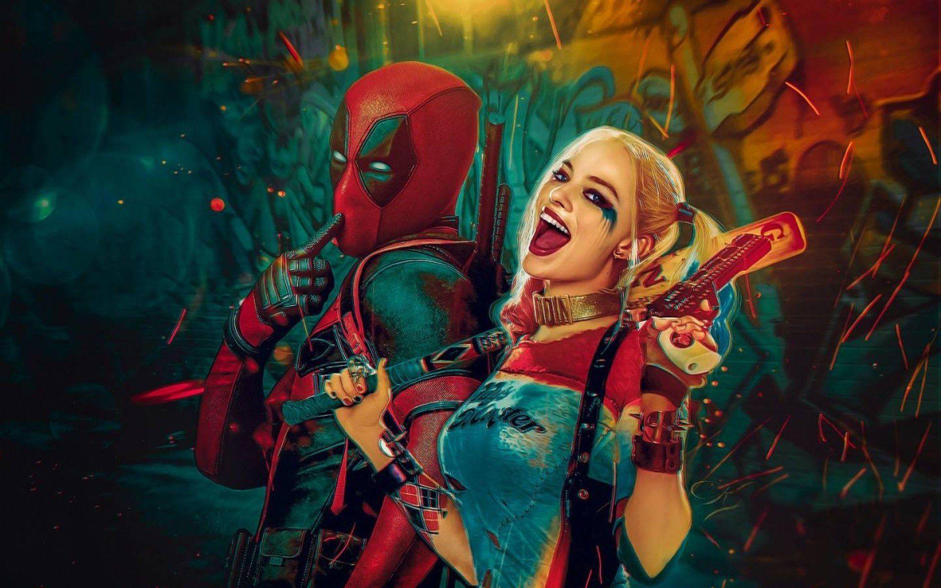 1920x1200 Harley Quinn, Deadpool, Marvel Comics, DC Comics HD Wallpaper