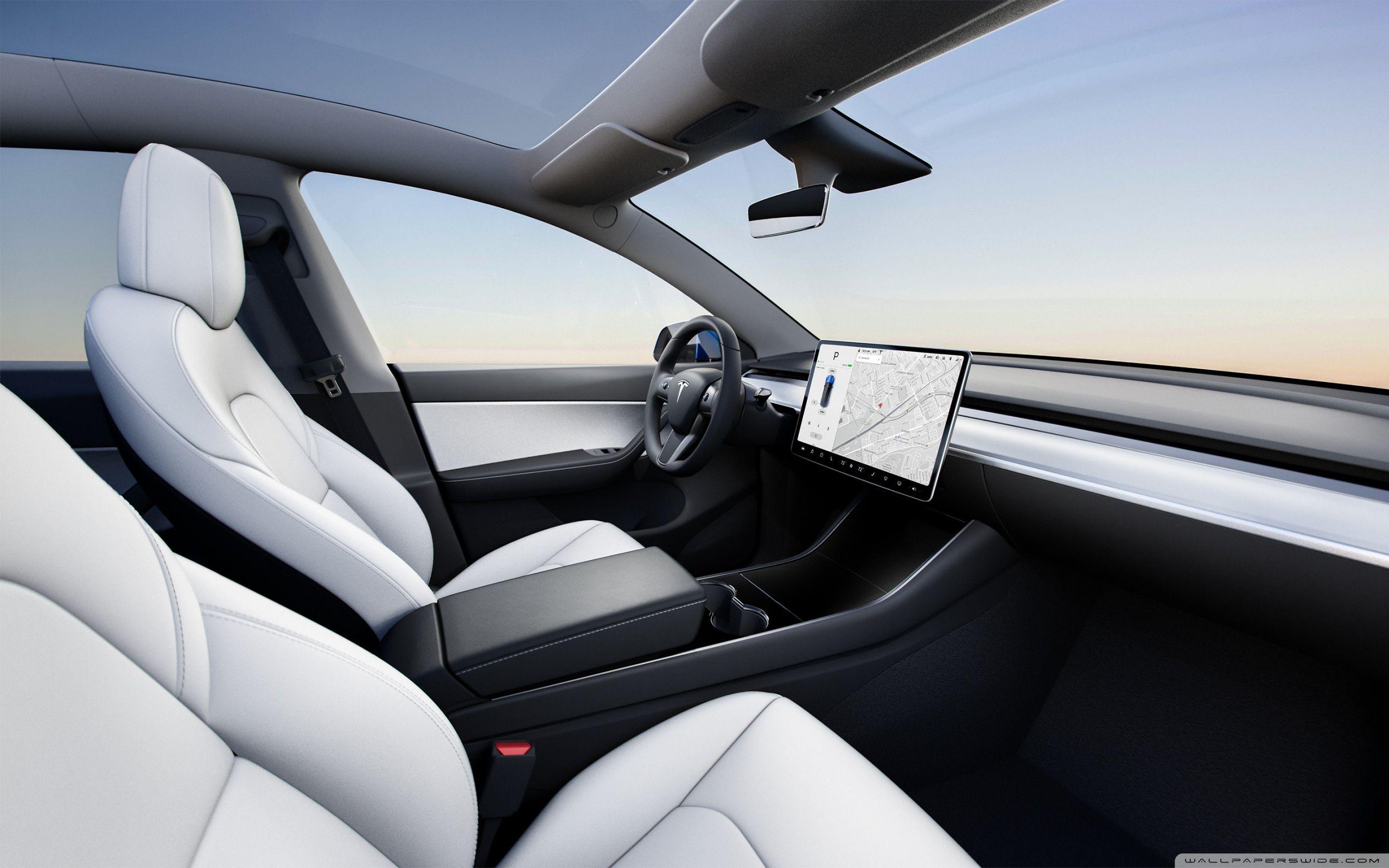 2560x1600 Tesla Model Y Electric Car White Interior Ultra HD Desktop