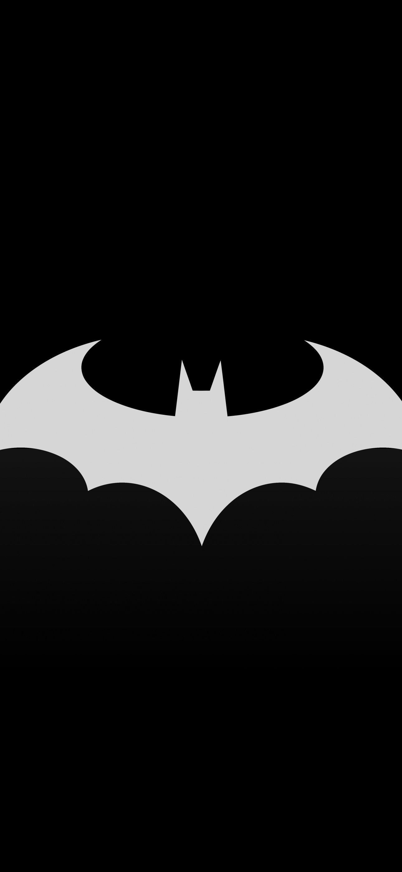 1290x2796 Batman sign Wallpaper 4K, Black background, DC Superheroes