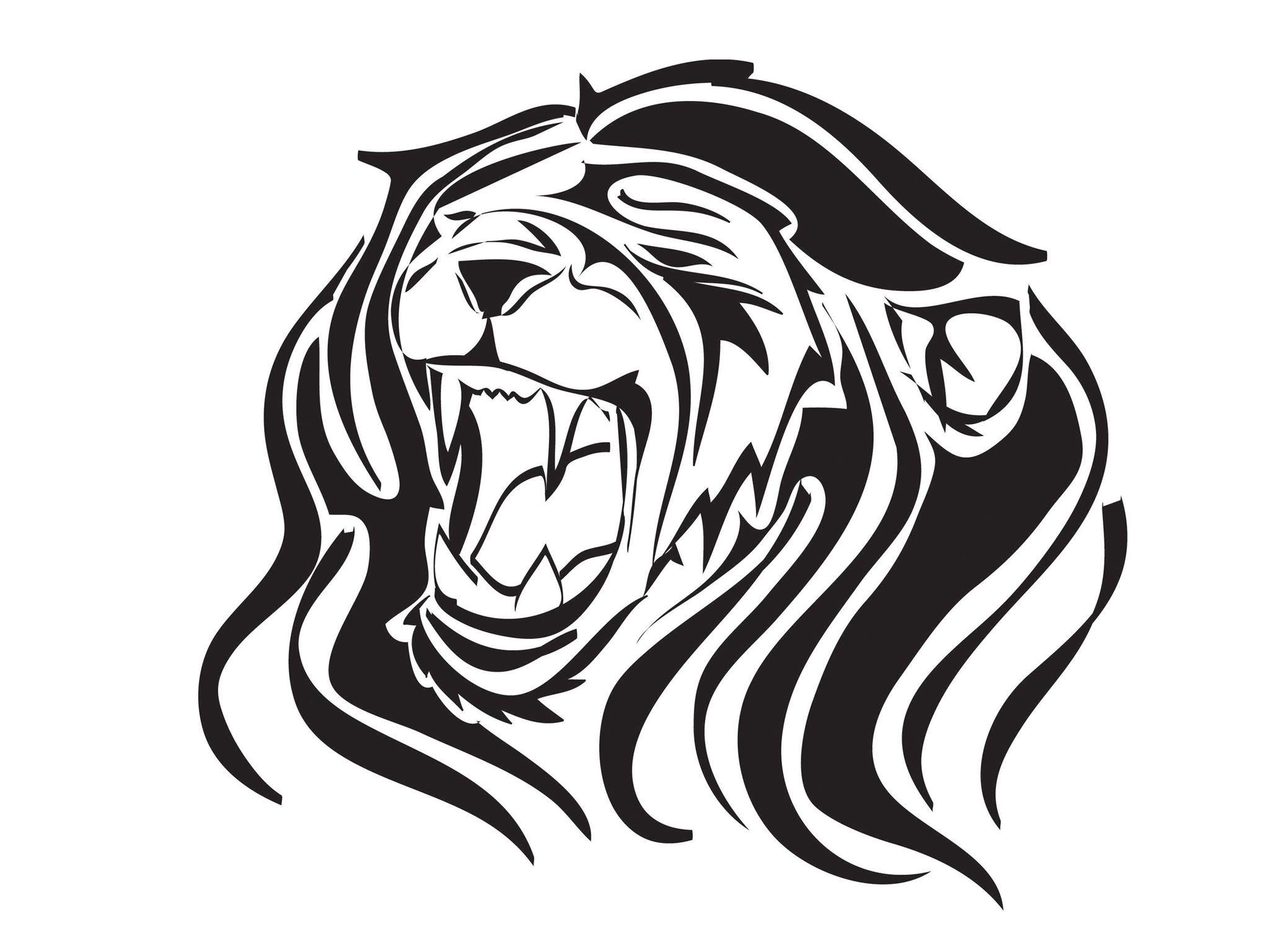 2048x1536 Free Black And White Roaring Lion, Download Free Clip Art, Free Clip Art on Clipart Library