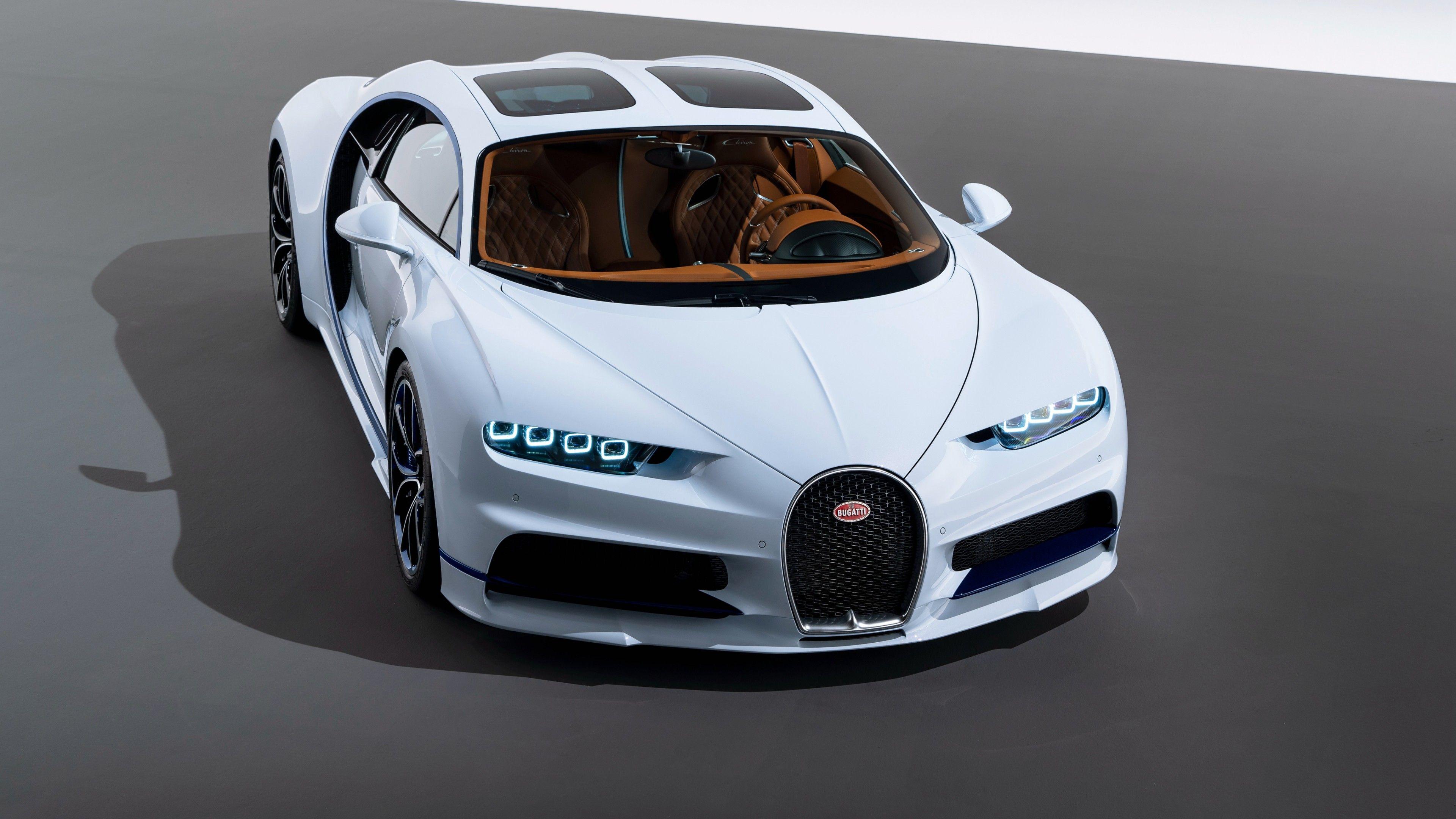 3840x2160 Bugatti Chiron Sky View Show Car 4K Wallpaper. HD Wallpaper