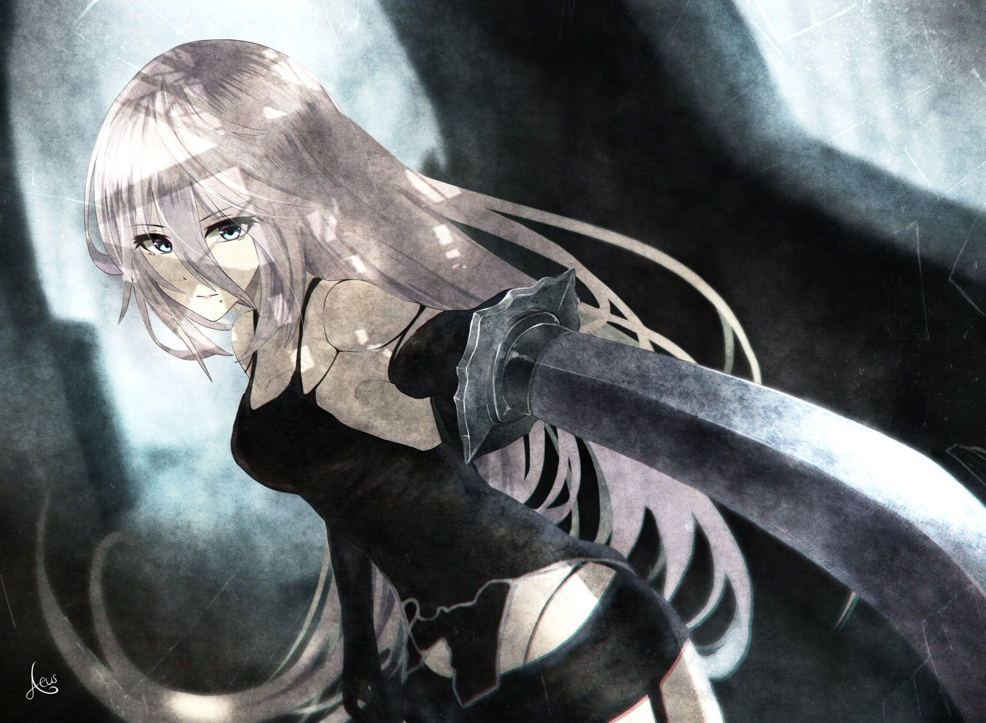 1920x1408 Female anime character, blue eyes, Akagami no Shirayukihime, white