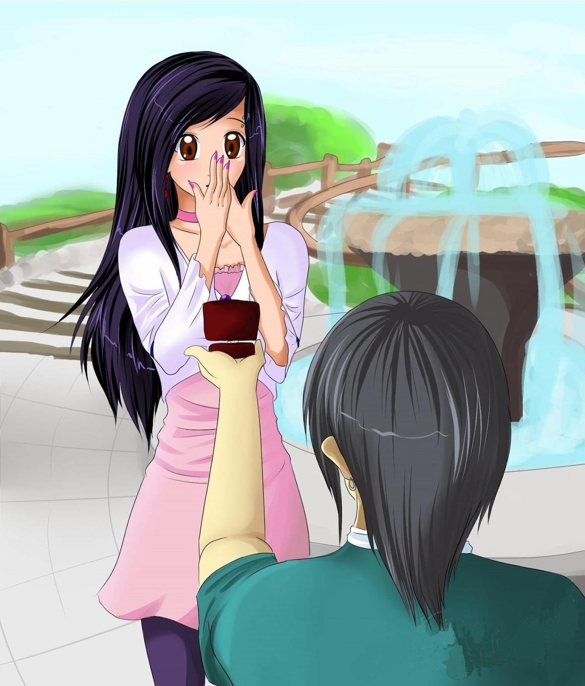 1160x1360 Romantic Anime Boyfriend And Girlfriend Wallpaper