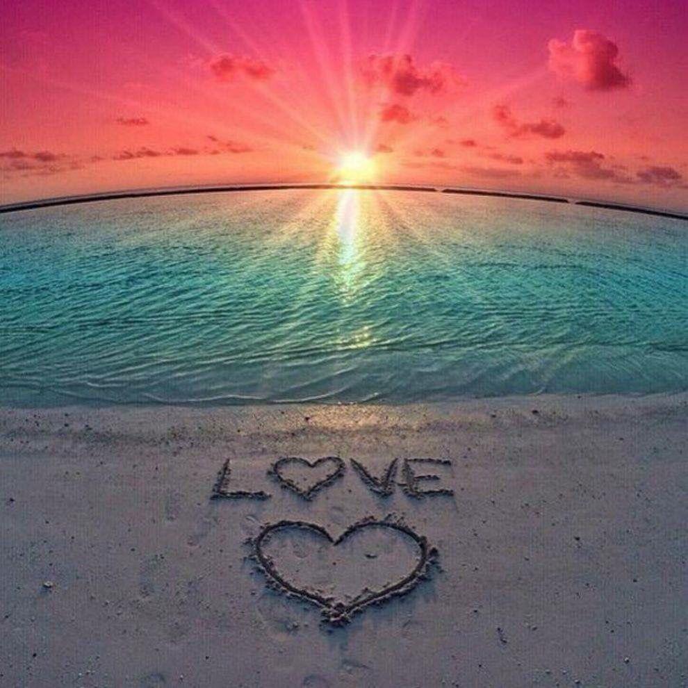 990x990 Sunset heart. Beautiful sunset, I love the beach, Sunset