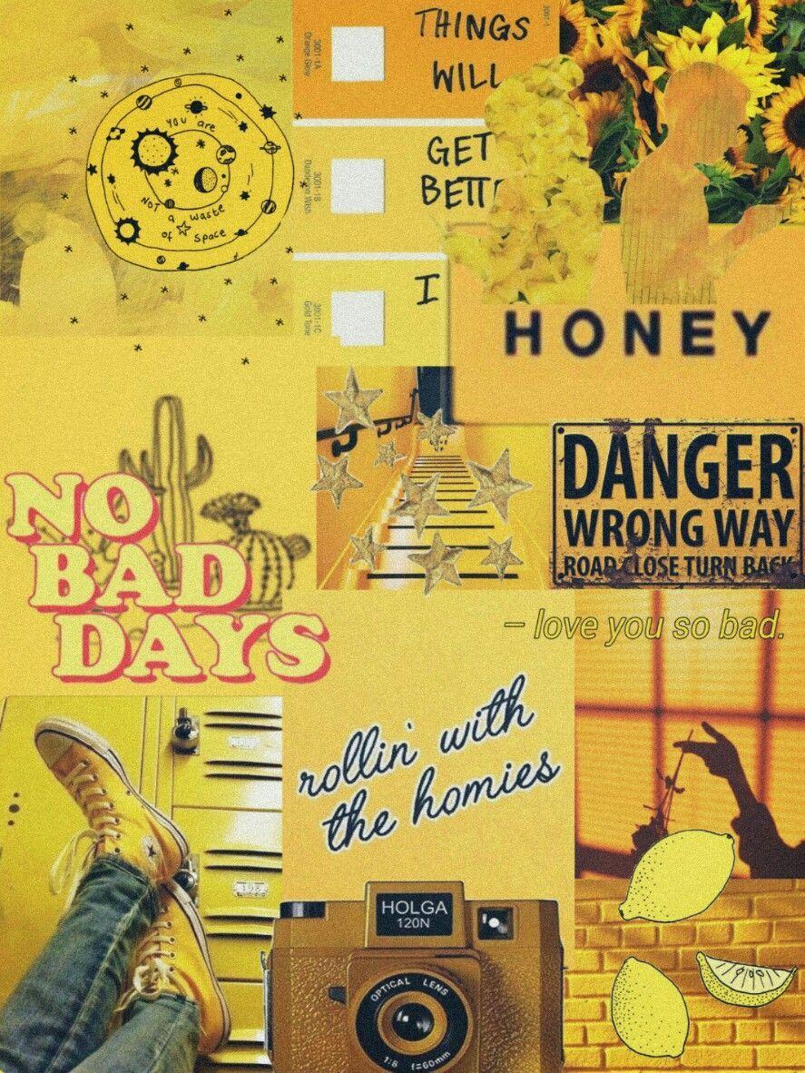 887x1182 Yellow aesthetic background