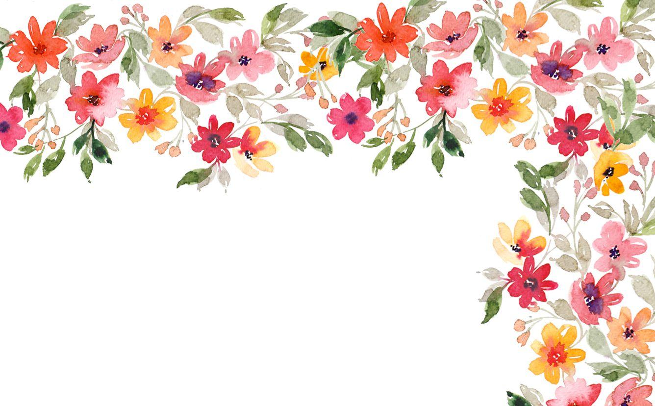 1336x828 Watercolor Desktop Wallpaper Plants