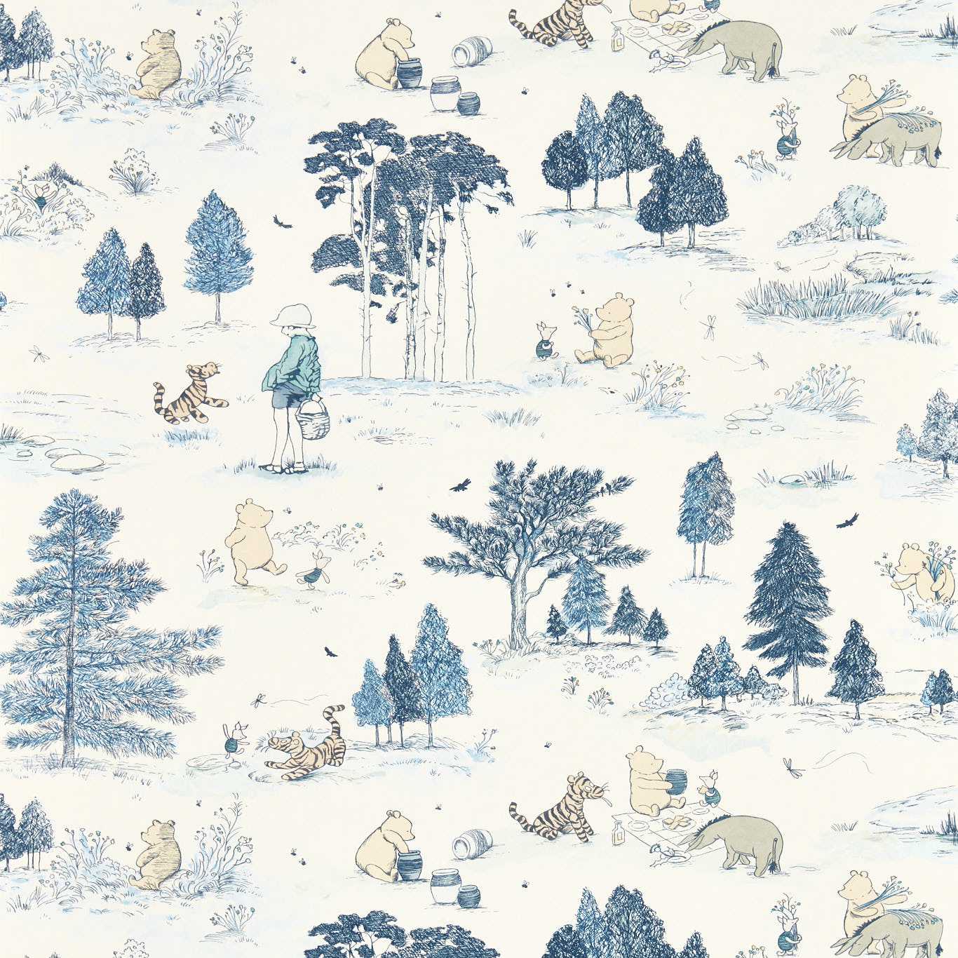 1366x1366 Winnie The Pooh Bonbon Blue
