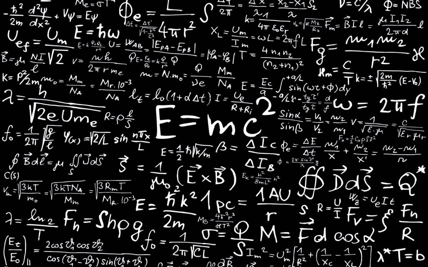 1440x900 Download A representation of scientific formulas in black and white Wallpaper