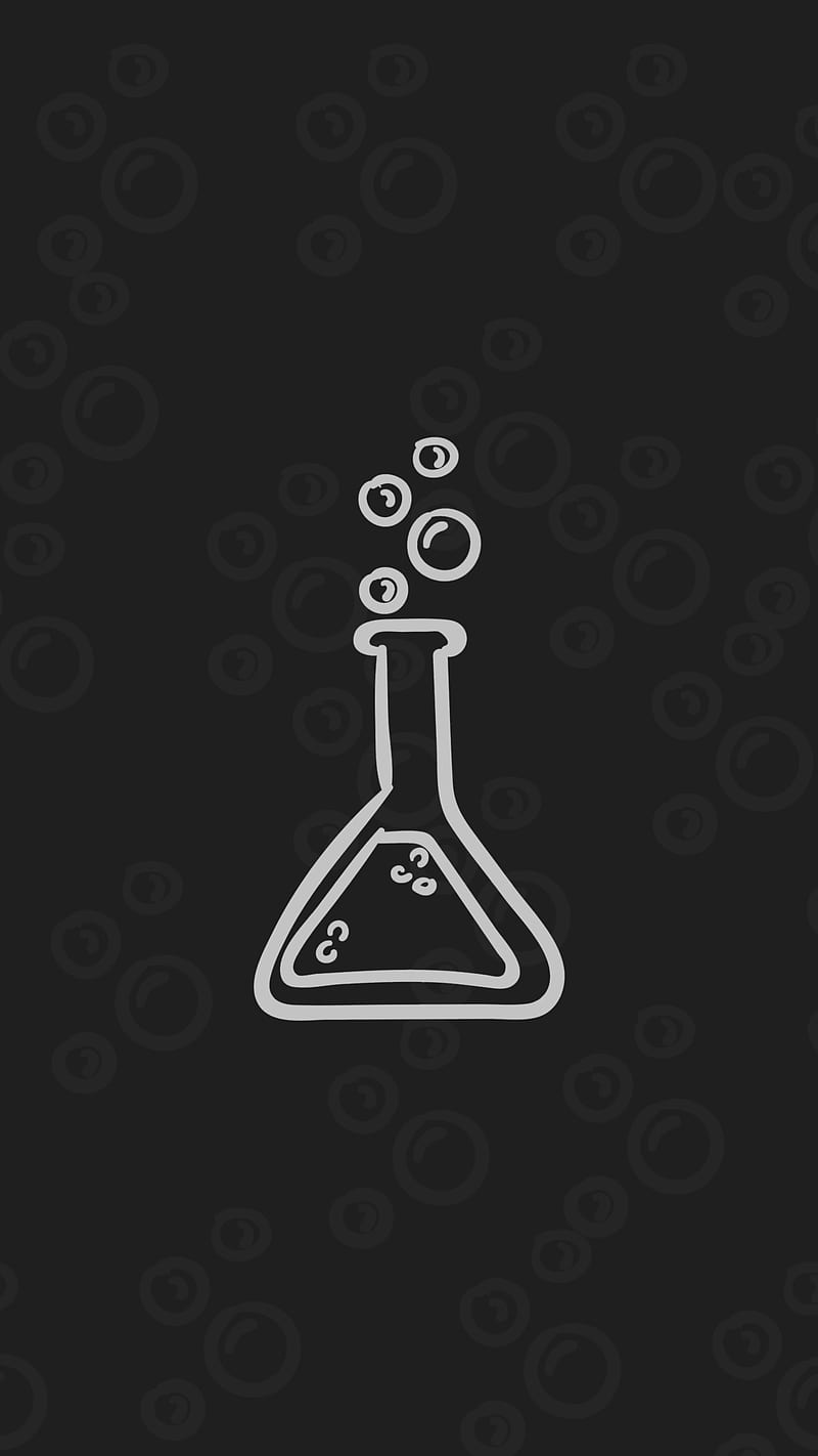 800x1422 Chemistry, black, clea, flat, hc, logo, minimal, new, science, simple, HD phone wallpaper