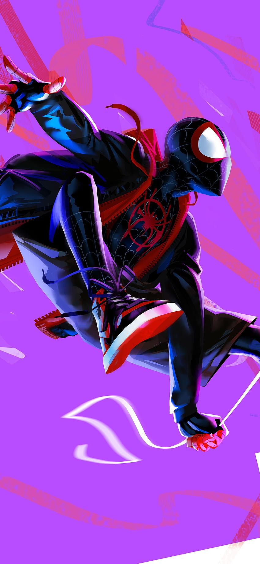 850x1841 Miles Morales In Spider Man Into The Spider Verse Artwork iPhone XS, iPhone iPhone X, Background, and, spider man into the spider verse iphone HD phone wallpaper