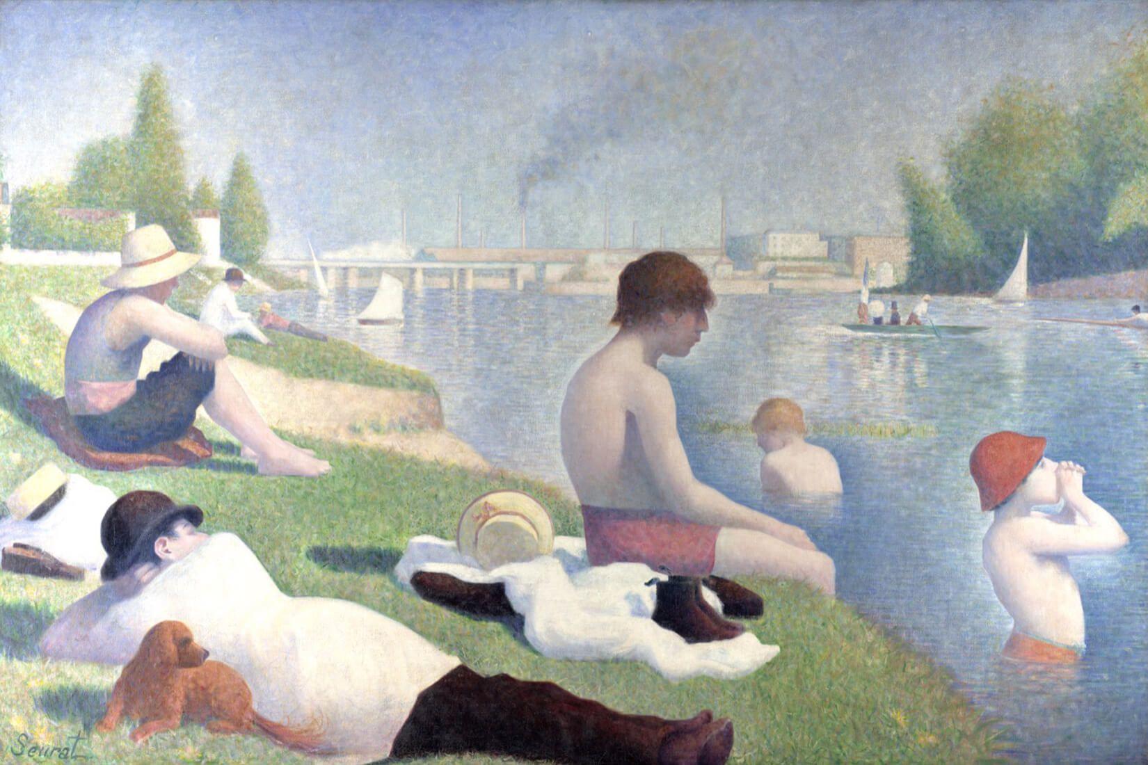1650x1100 Bathers at Asnières by Seurat Wallpaper Mural. Seurat paintings