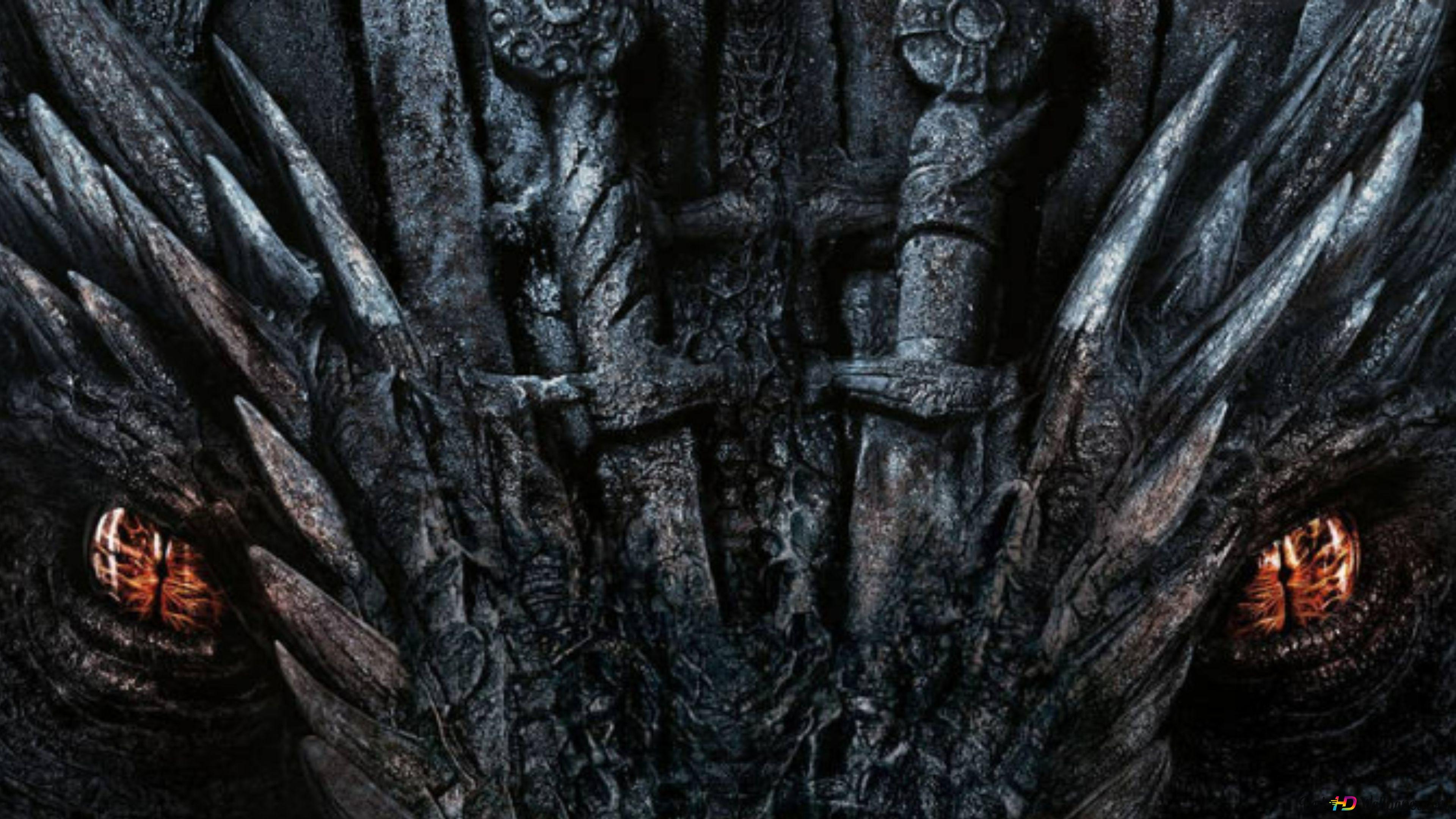 3840x2160 House of the Dragon, Iron Throne with Dragon Eyes 4K wallpaper download