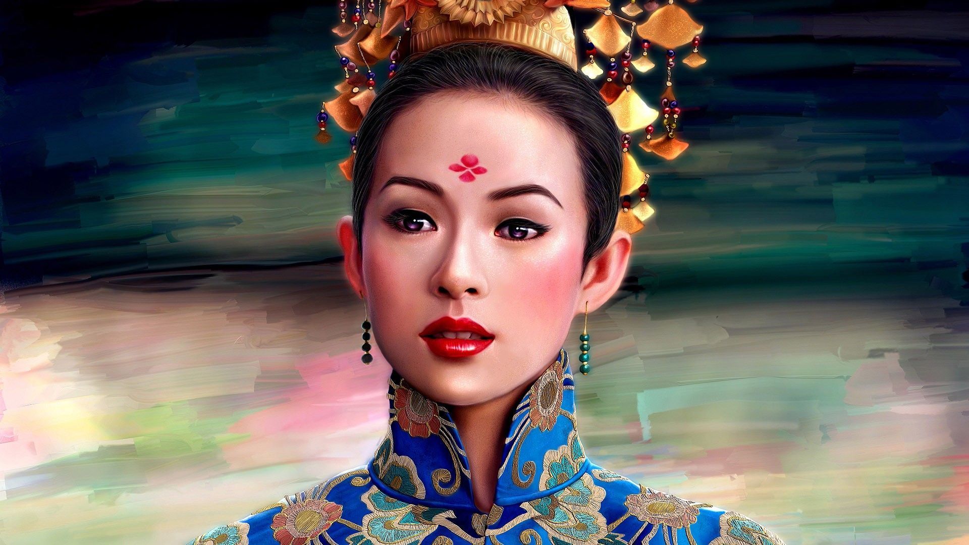 1920x1080 fantasy, Ziyi, Zhang, Artwork, 3D, Girls Wallpaper HD / Desktop and Mobile Background