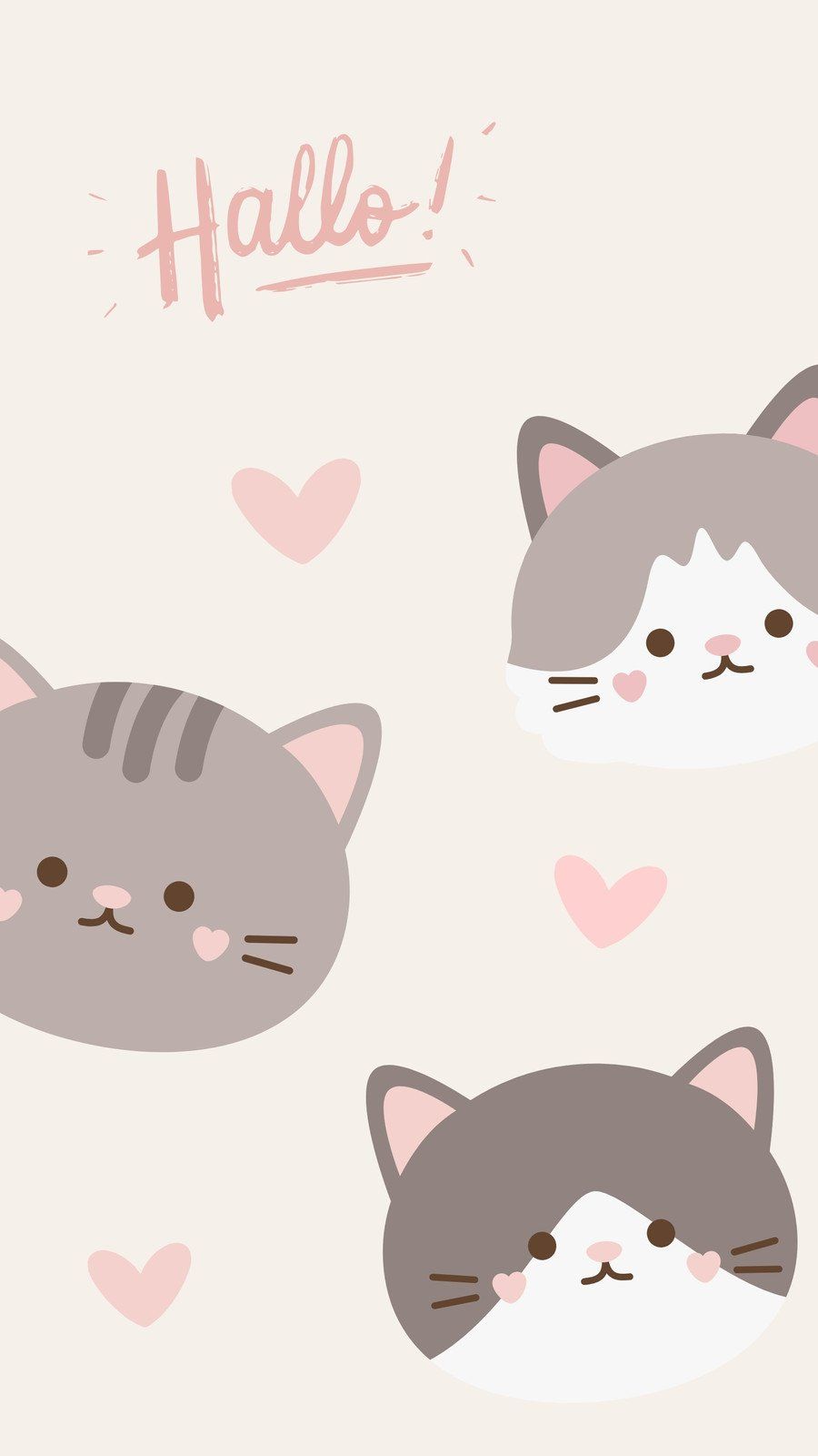 900x1600 Free and customizable cute cat wallpaper templates