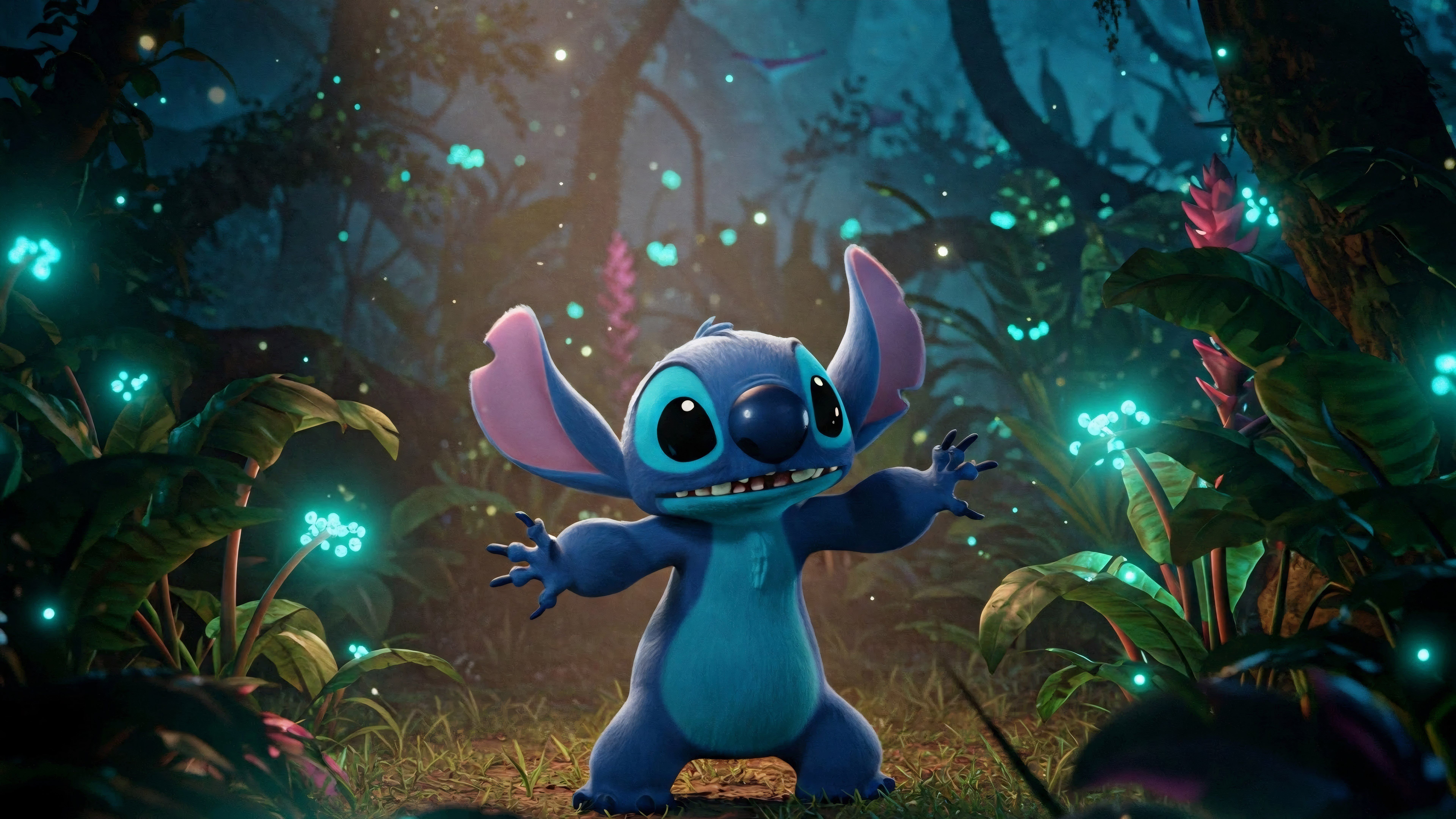 7680x4320 Stitch Animated 3D Cartoon Wallpaper 4K for Desktop