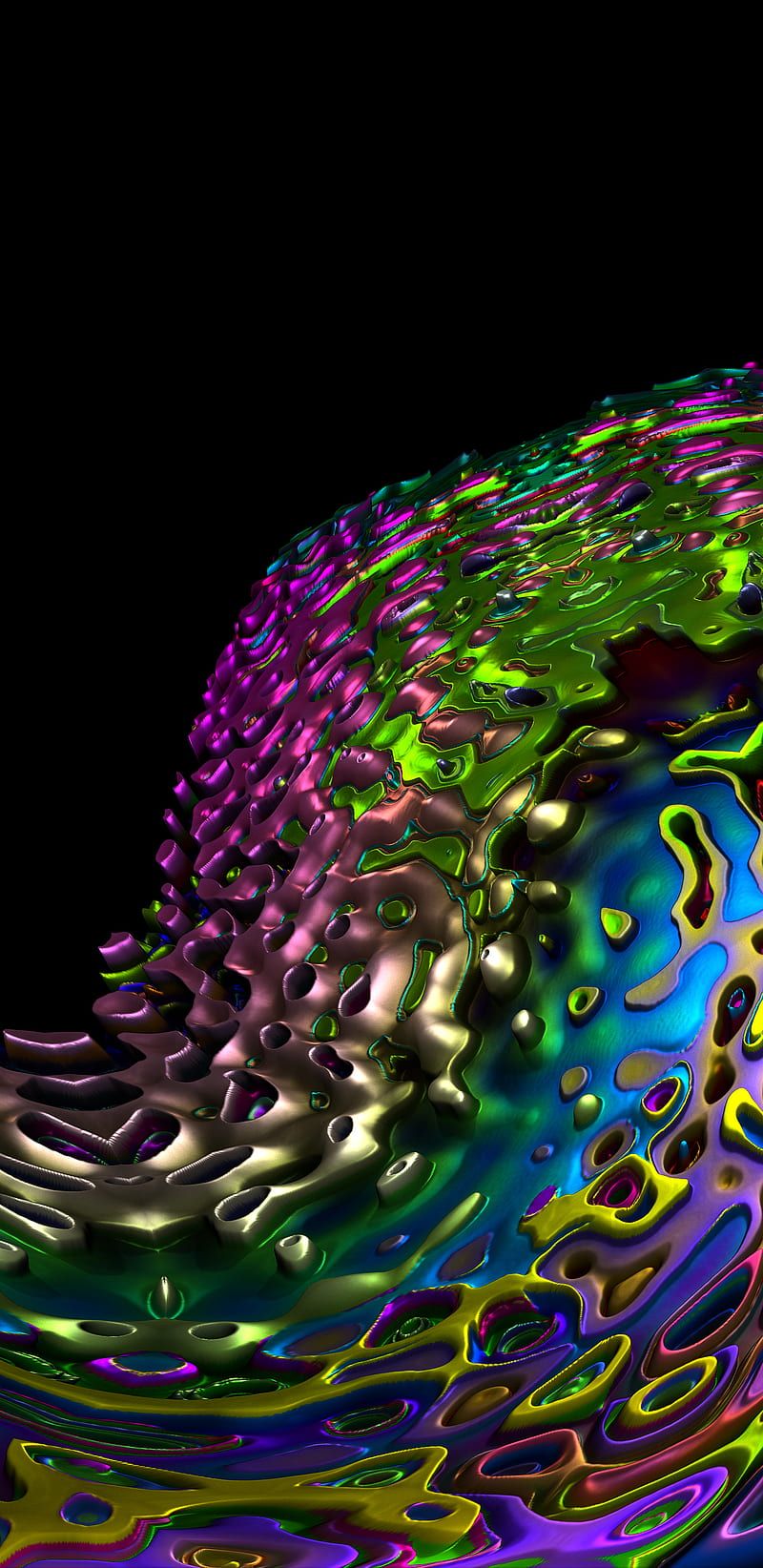 800x1644 3D abstract wave, colorful, colors, amoled, HD phone wallpaper