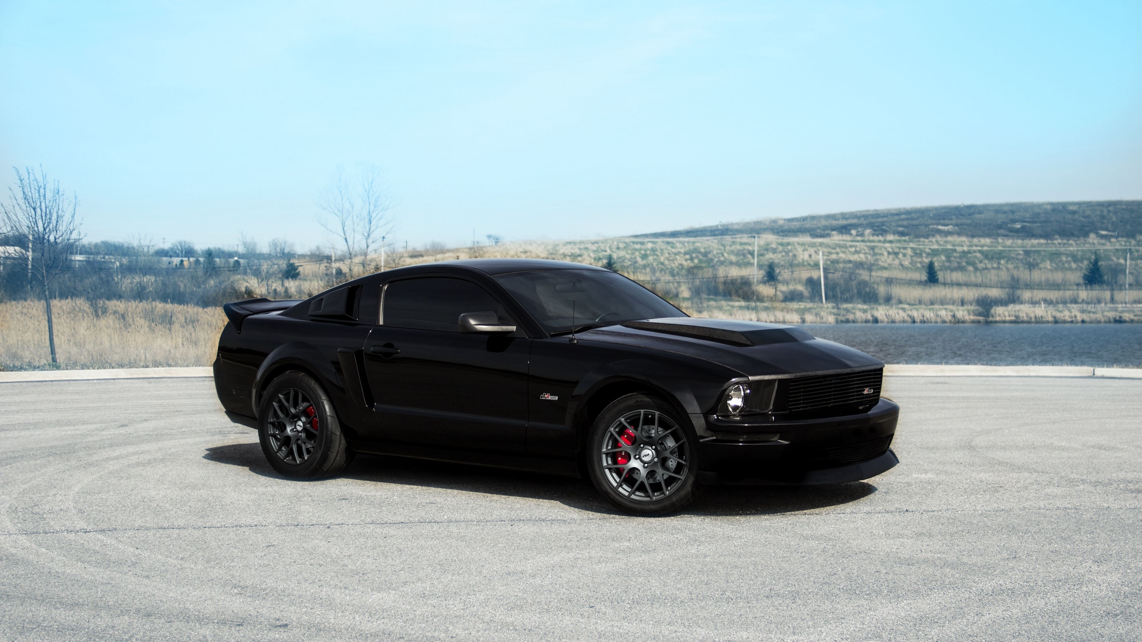 3840x2160 ford, mustang, gt, black, landscape, red 4k 4k Wallpaper.Free 4k Wallpaper