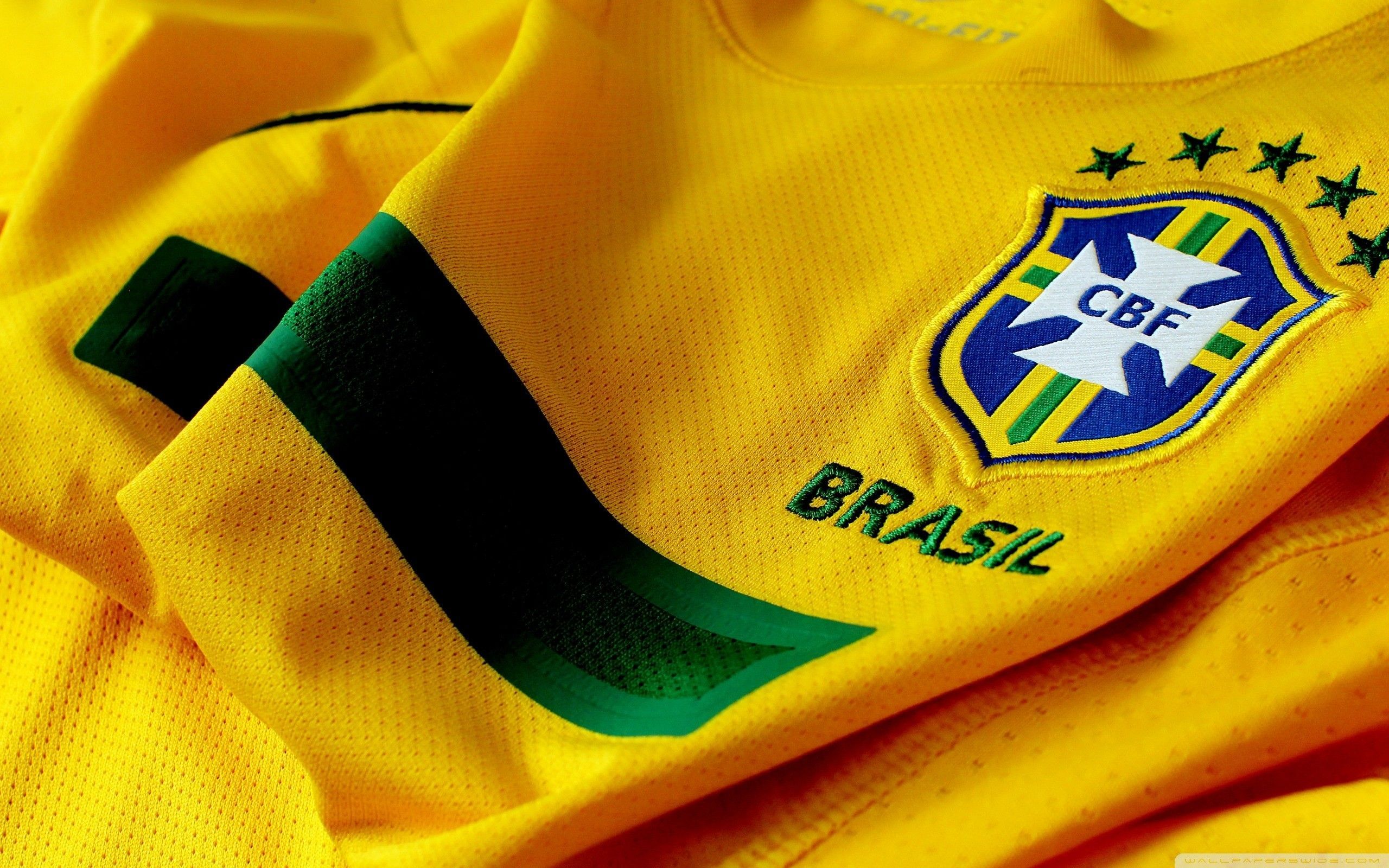 2560x1600 Brazil Soccer Shirt And Logo Wallpaper HD / Desktop and Mobile Background