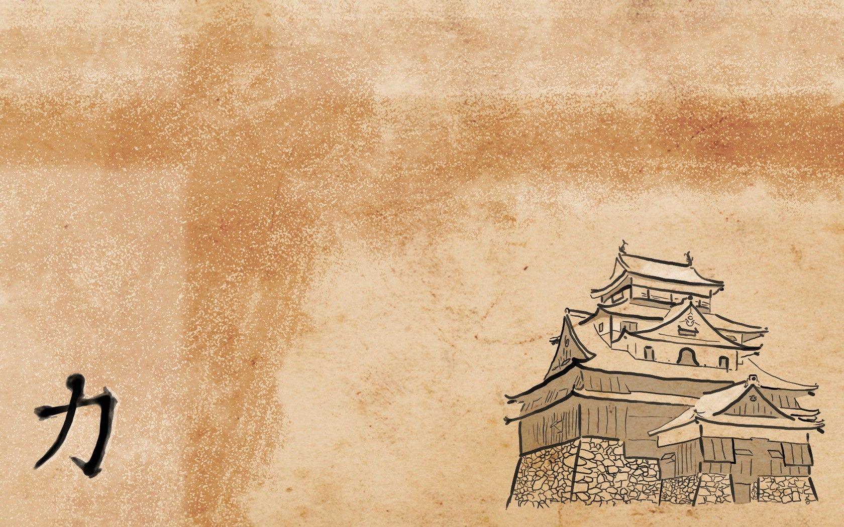 1680x1050 Japan minimalistic artwork himeji wallpaper