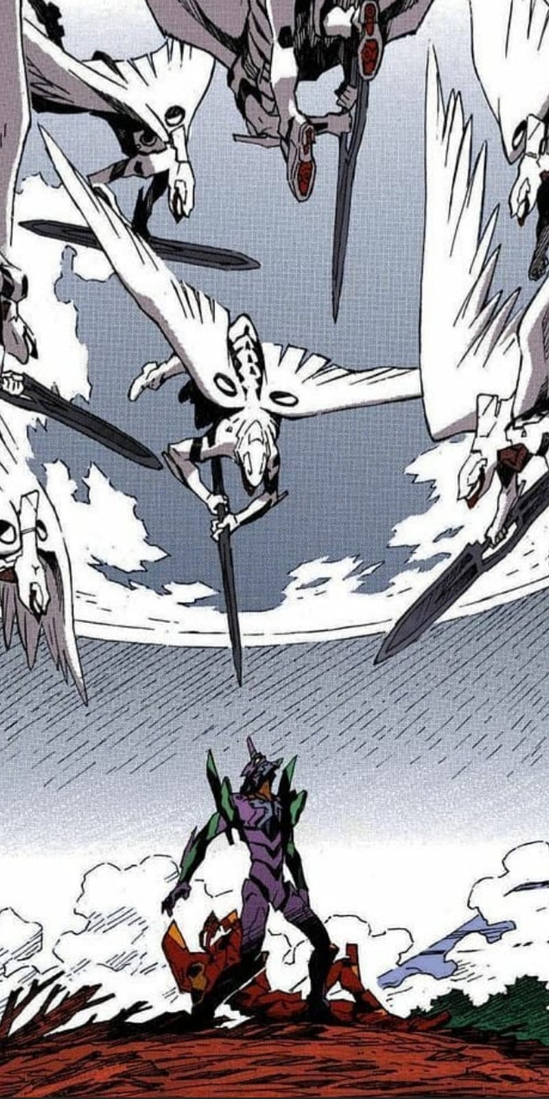 800x1600 Eva 01 N 02 Trouble, Anime, Neon Genesis Evangelion, Third Impact, HD Phone Wallpaper