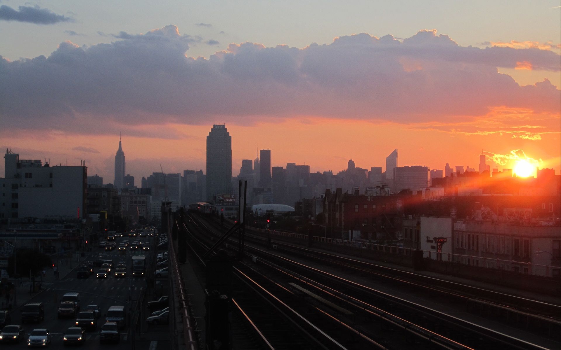 1920x1200 Wallpaper summer, New York, sun, train, Queens, City NYC for mobile and desktop, section город, resolution 1920x1200