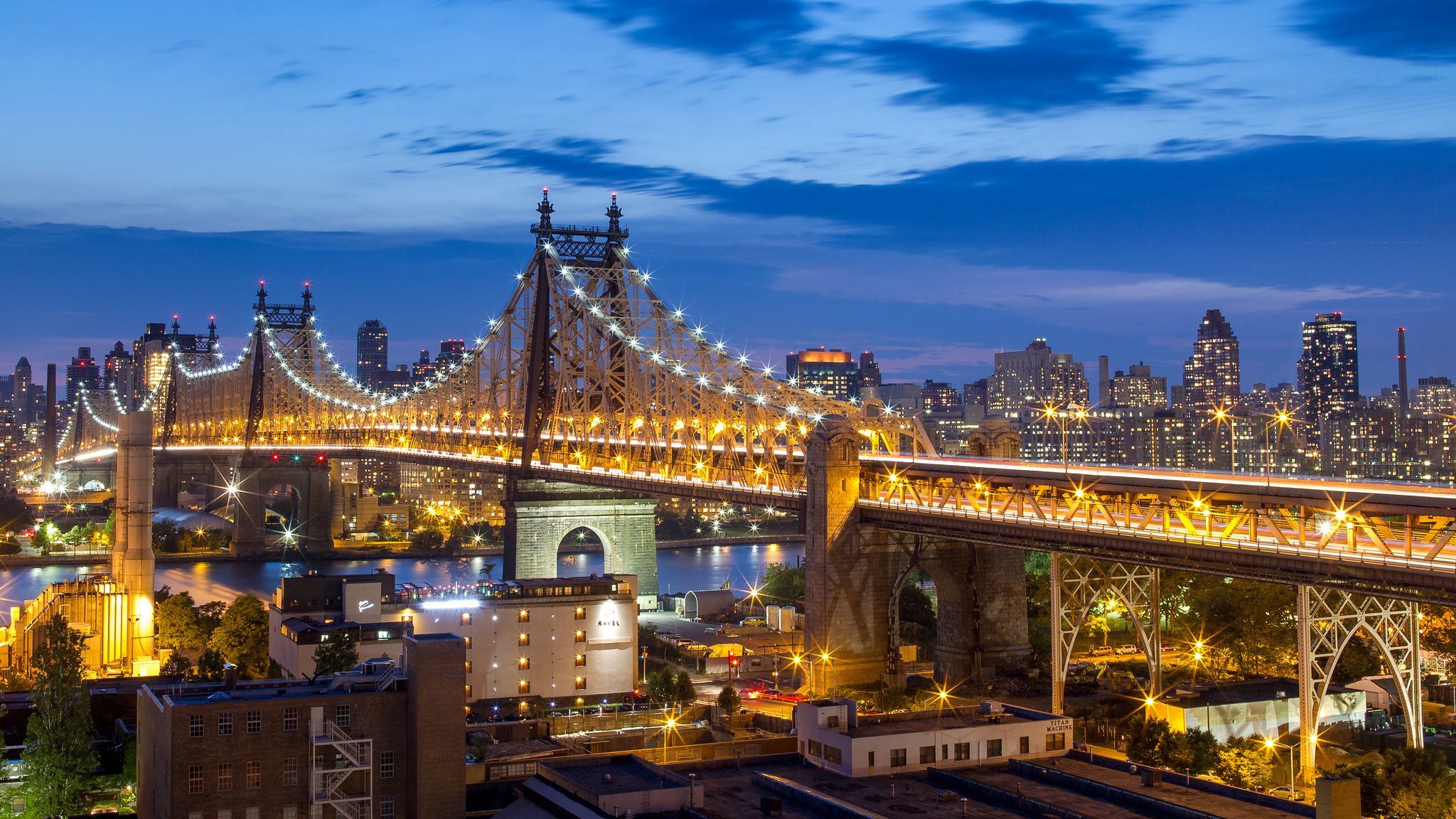 2048x1152 Download New York 59th Street Bridge Man Made Queensboro Bridge HD Wallpaper