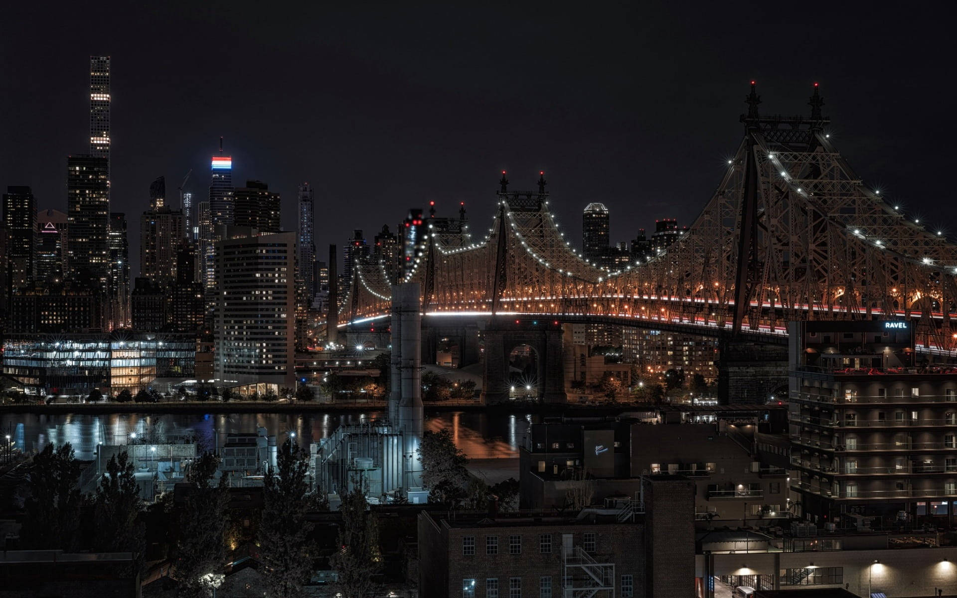 1920x1200 Download Queensboro Bridge New York Night iPhone Wallpaper