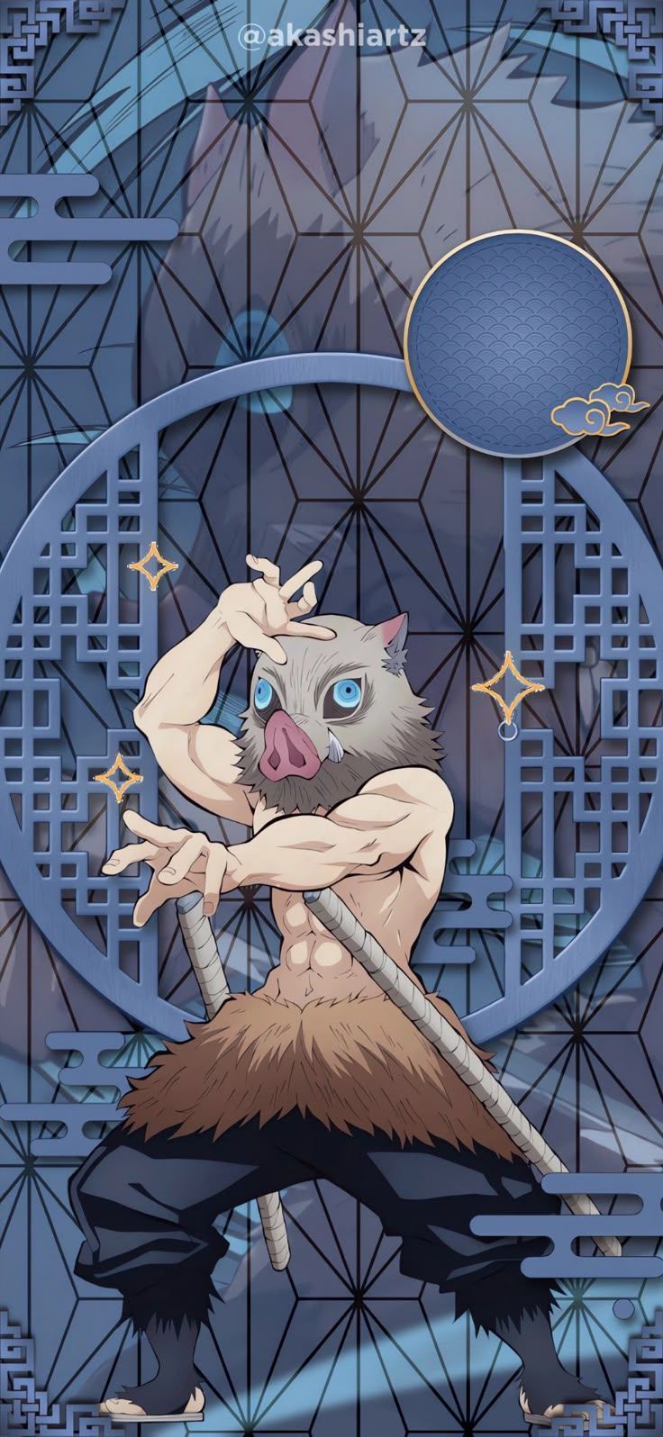 736x1596 Inosuke Hashibira Wallpaper